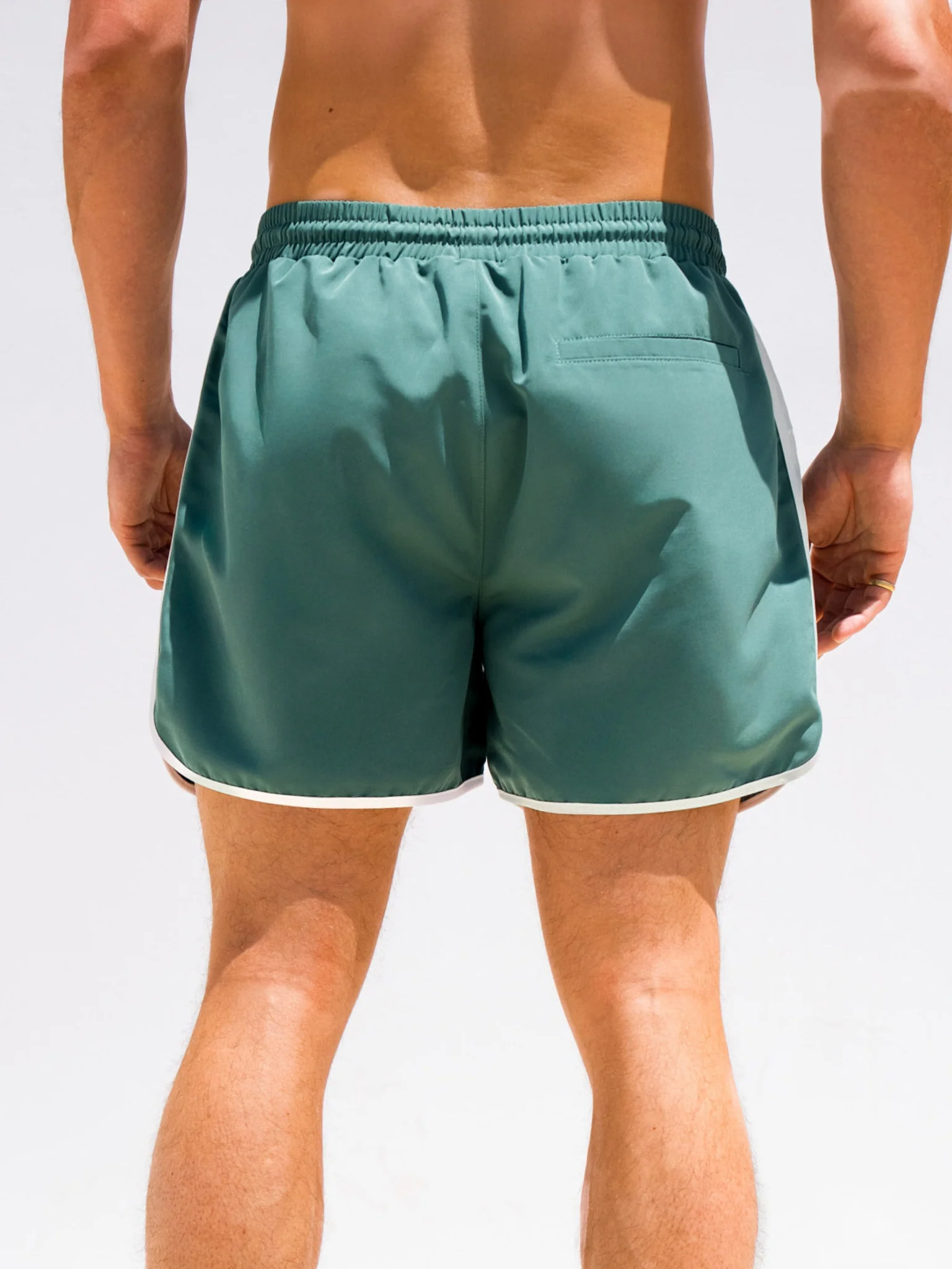 Panel Swim Shorts - Teal Green - Prinboxs