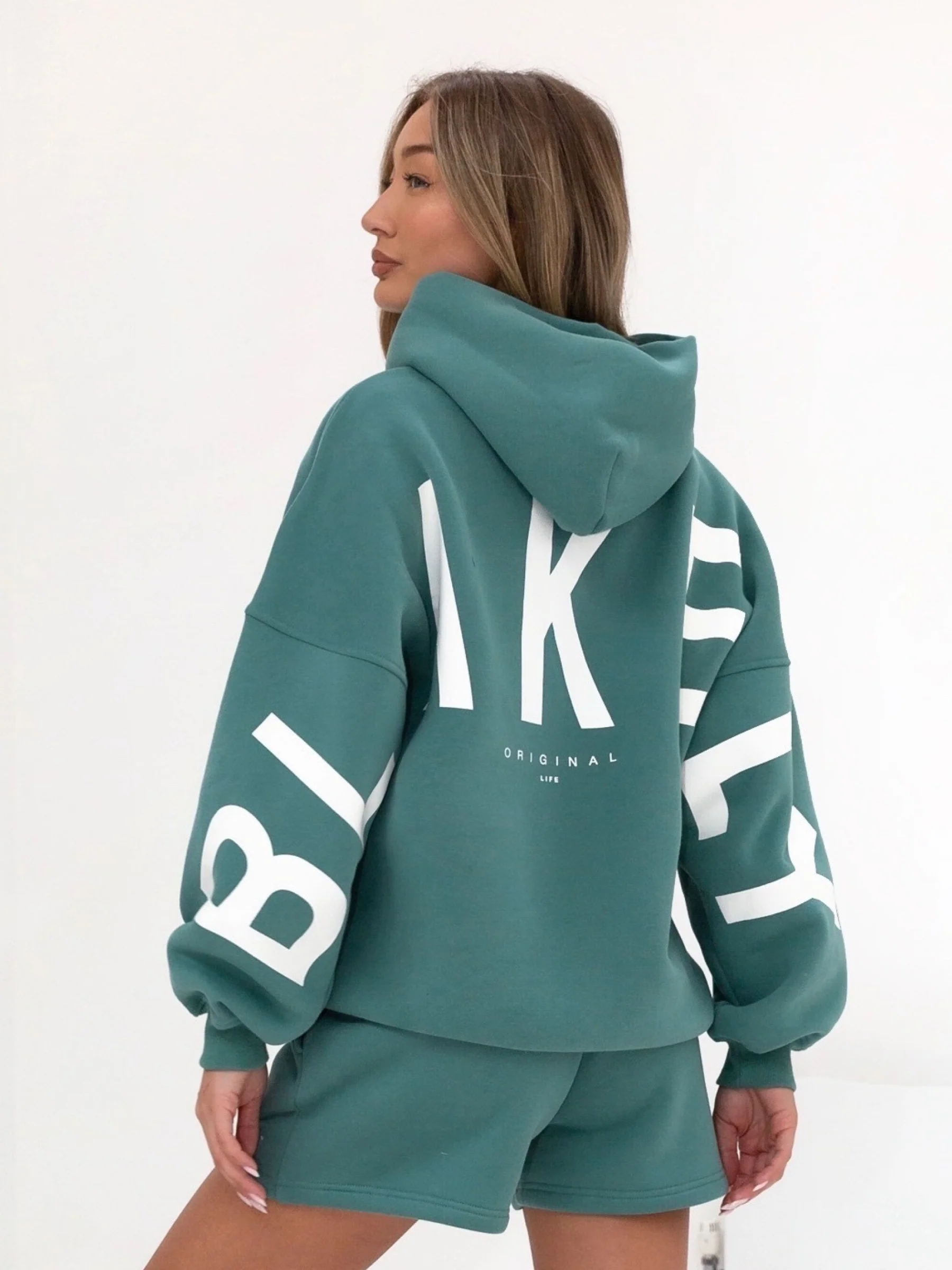 Isabel Oversized Hoodie - Dusty Teal - Prinboxs