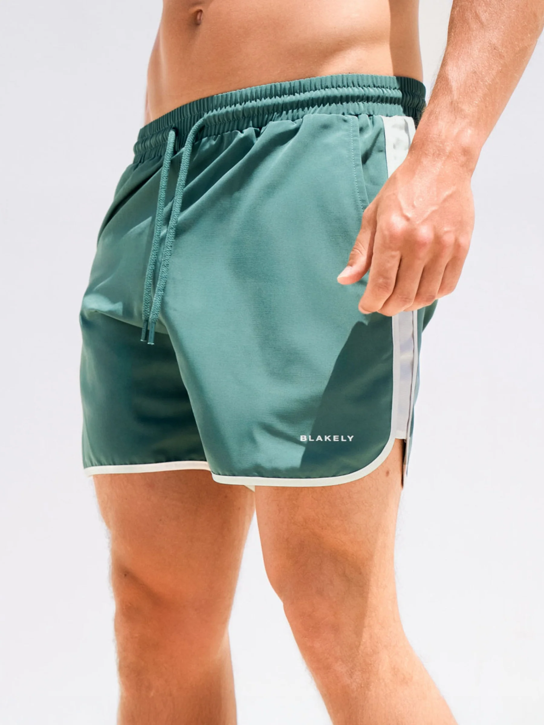 Panel Swim Shorts - Teal Green - Prinboxs