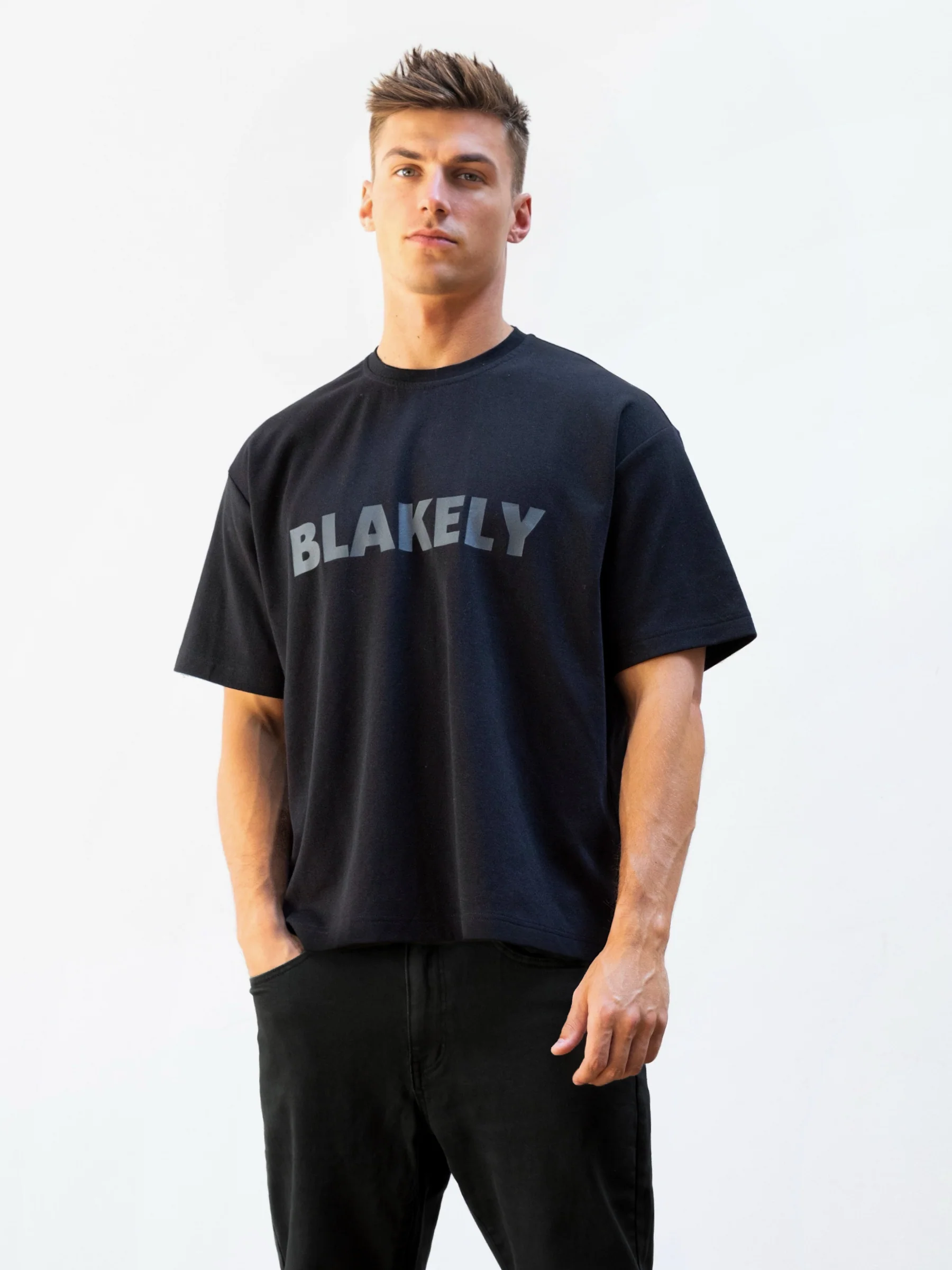 Studio Unfitted T-Shirt - Tonal Black - Prinboxs