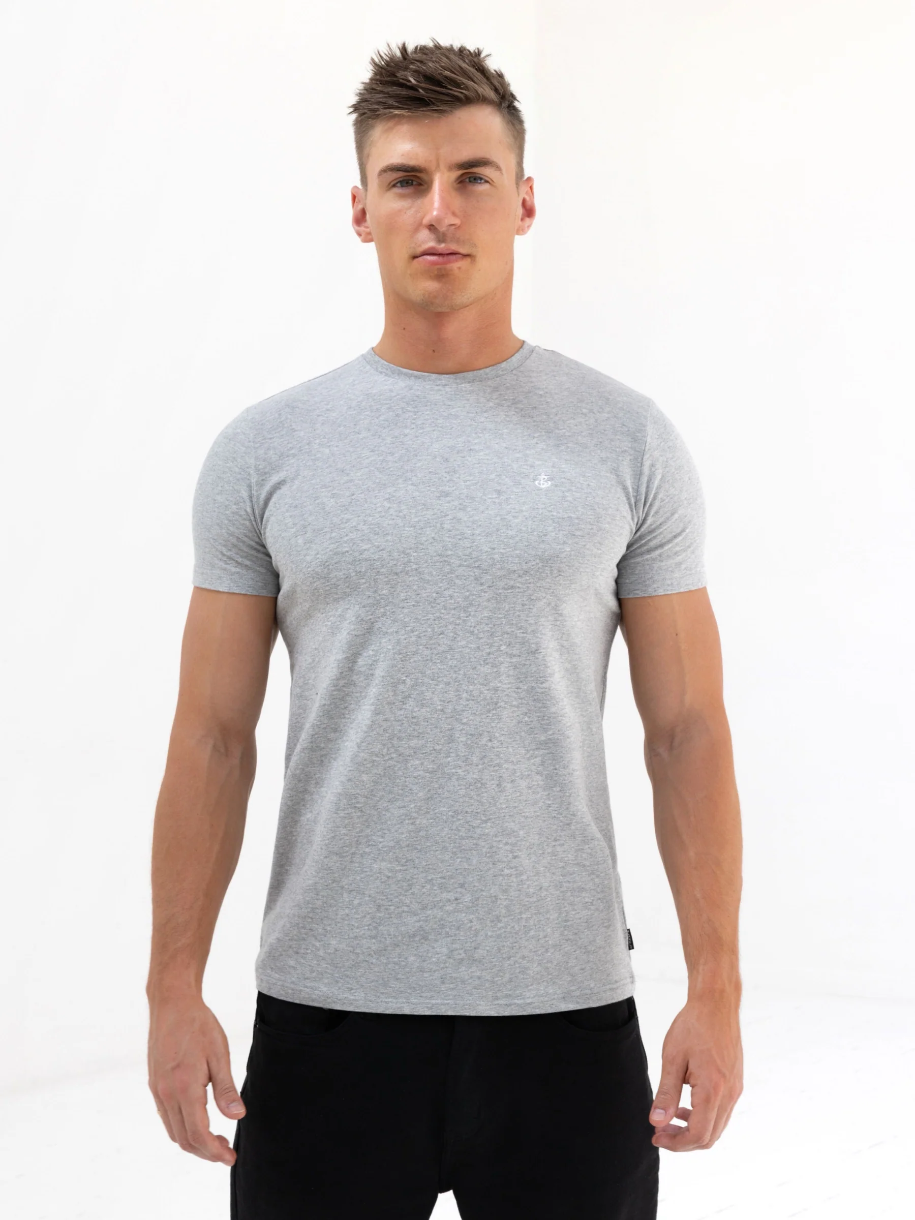Denver T-Shirt - Marl Grey - Prinboxs