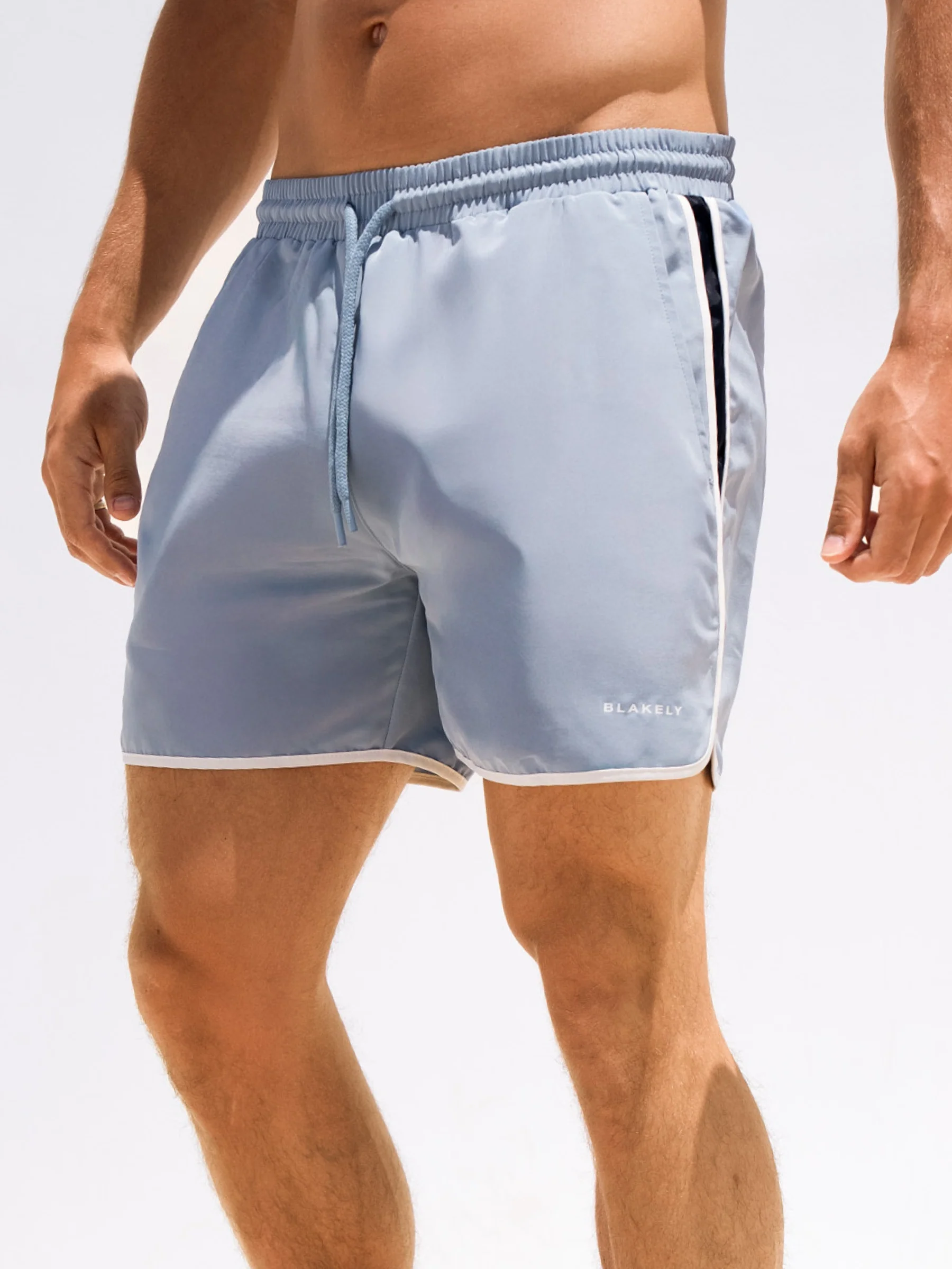 Panel Swim Shorts - Light Blue - Prinboxs