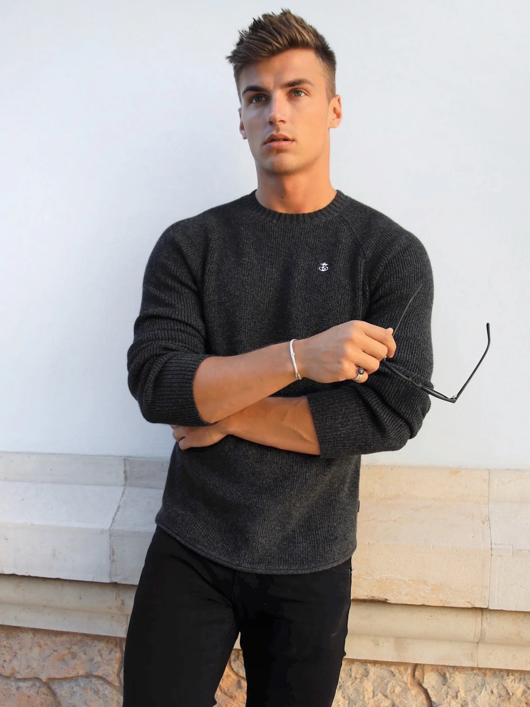 Olton Knit Jumper - Charcoal - Prinboxs