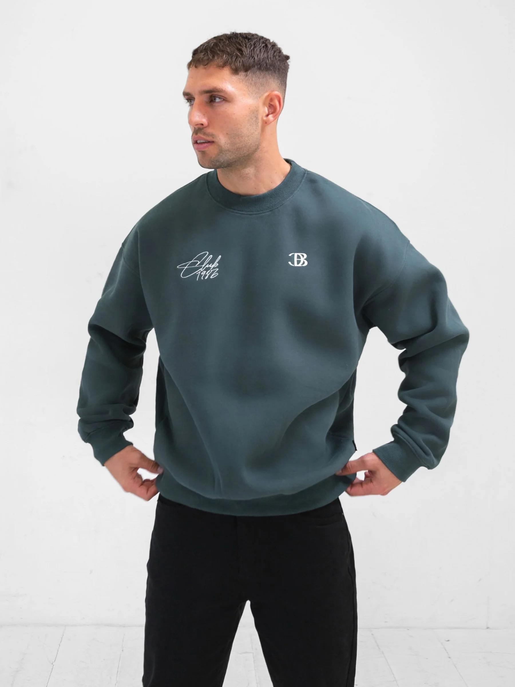Club Relaxed Jumper - Teal Green - Prinboxs