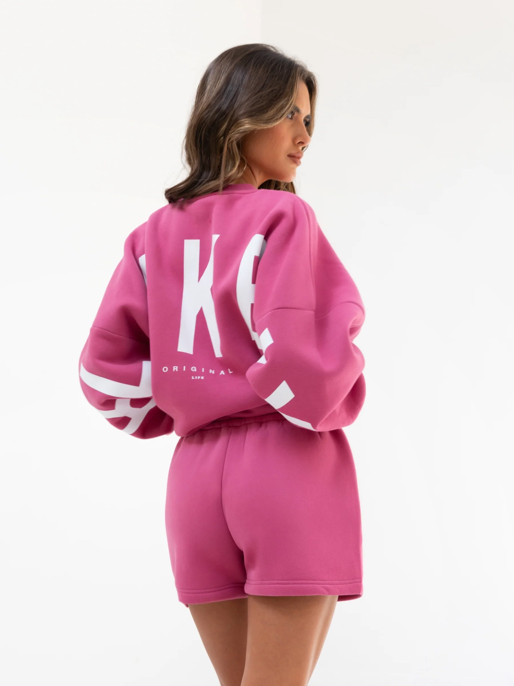 Isabel Jogger Shorts - Hot Pink - Prinboxs