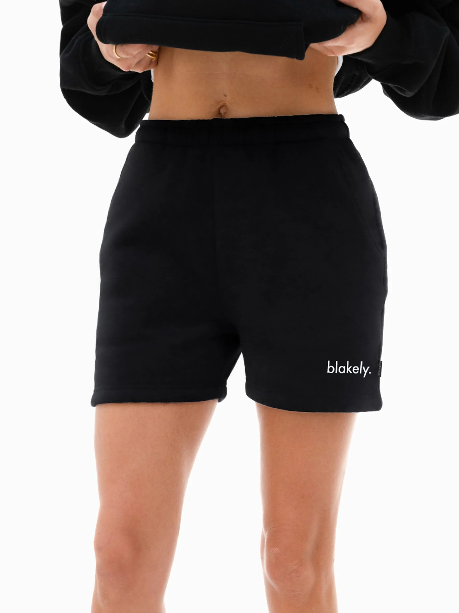 Blakely Logo Jogger Shorts - Black - Prinboxs