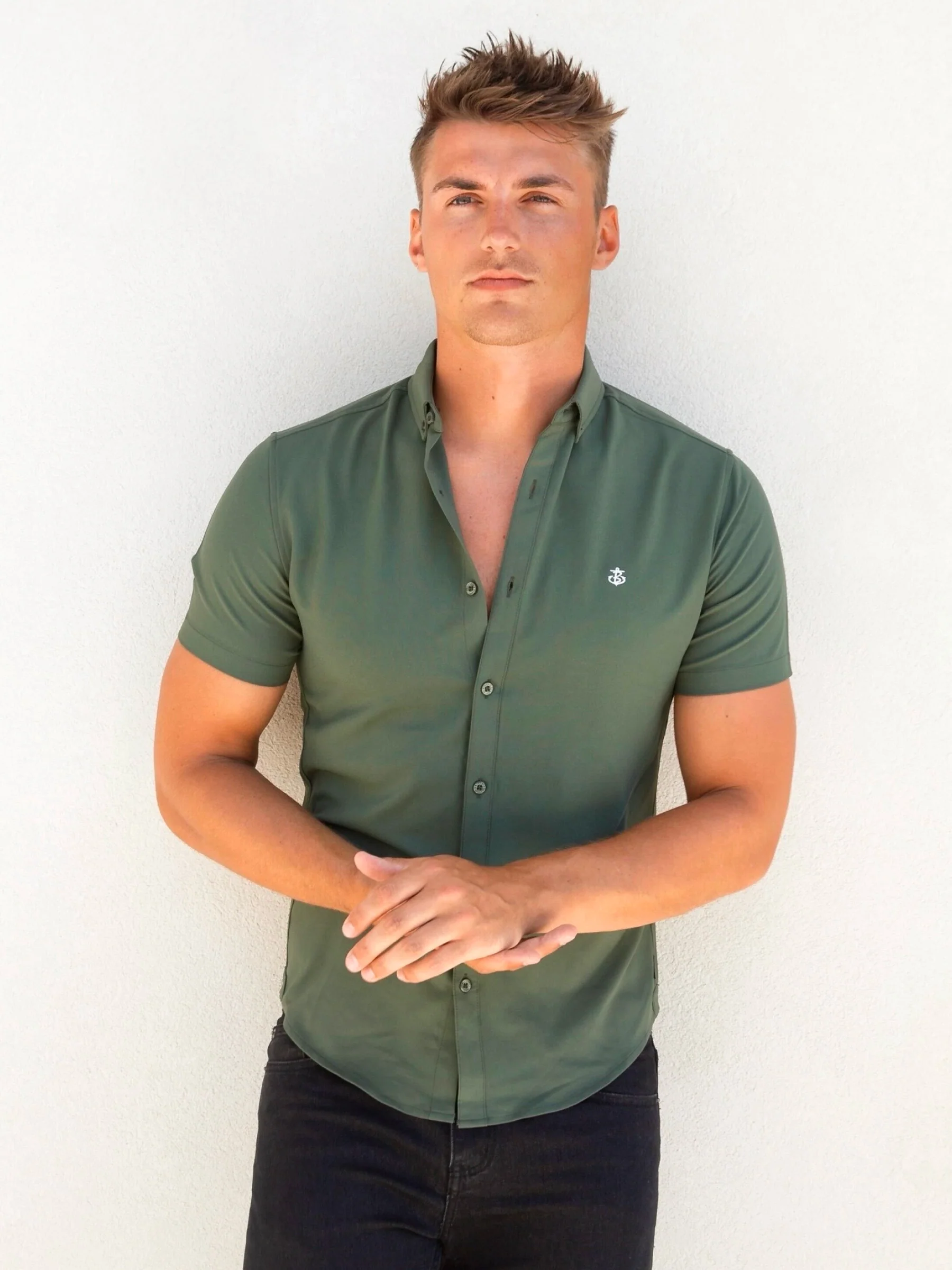 Ronan Short Sleeve Shirt - Green - Prinboxs