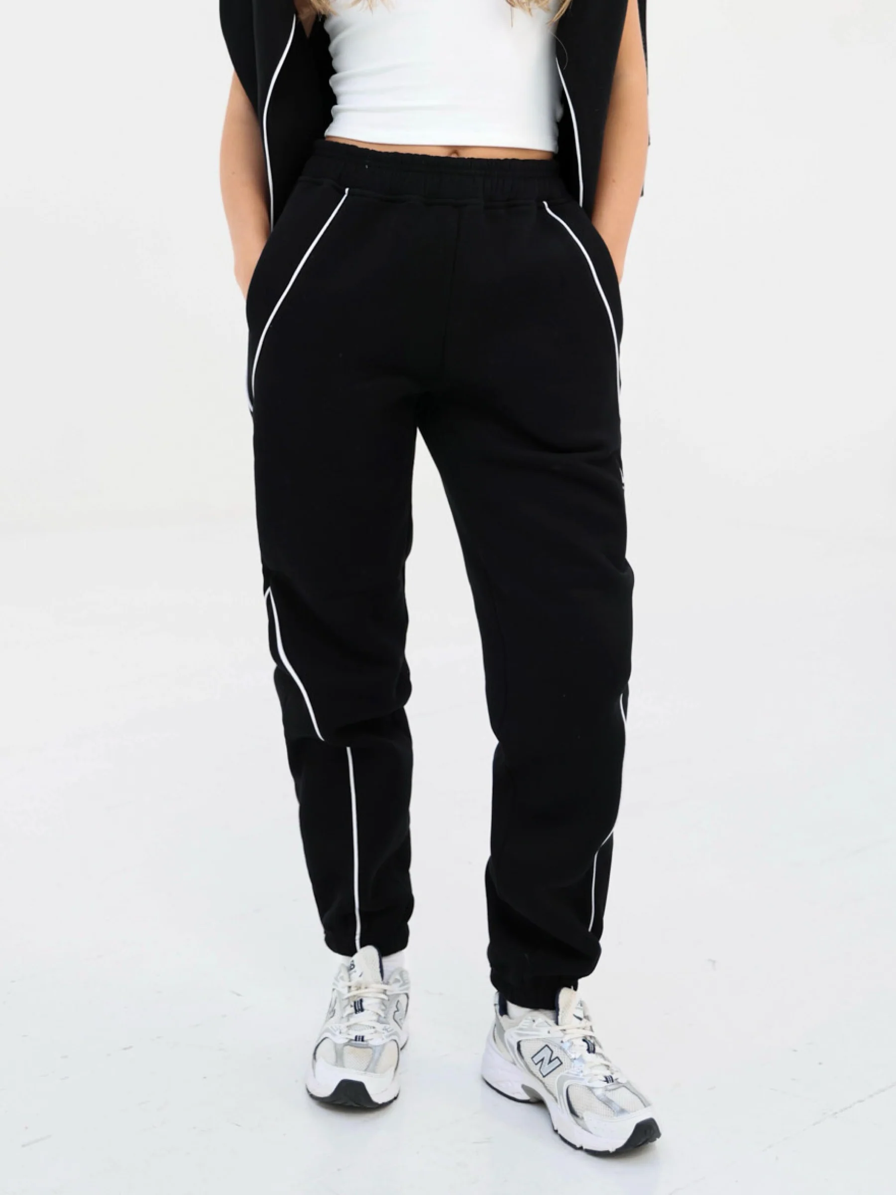 Seam Sweatpants - Black - Prinboxs