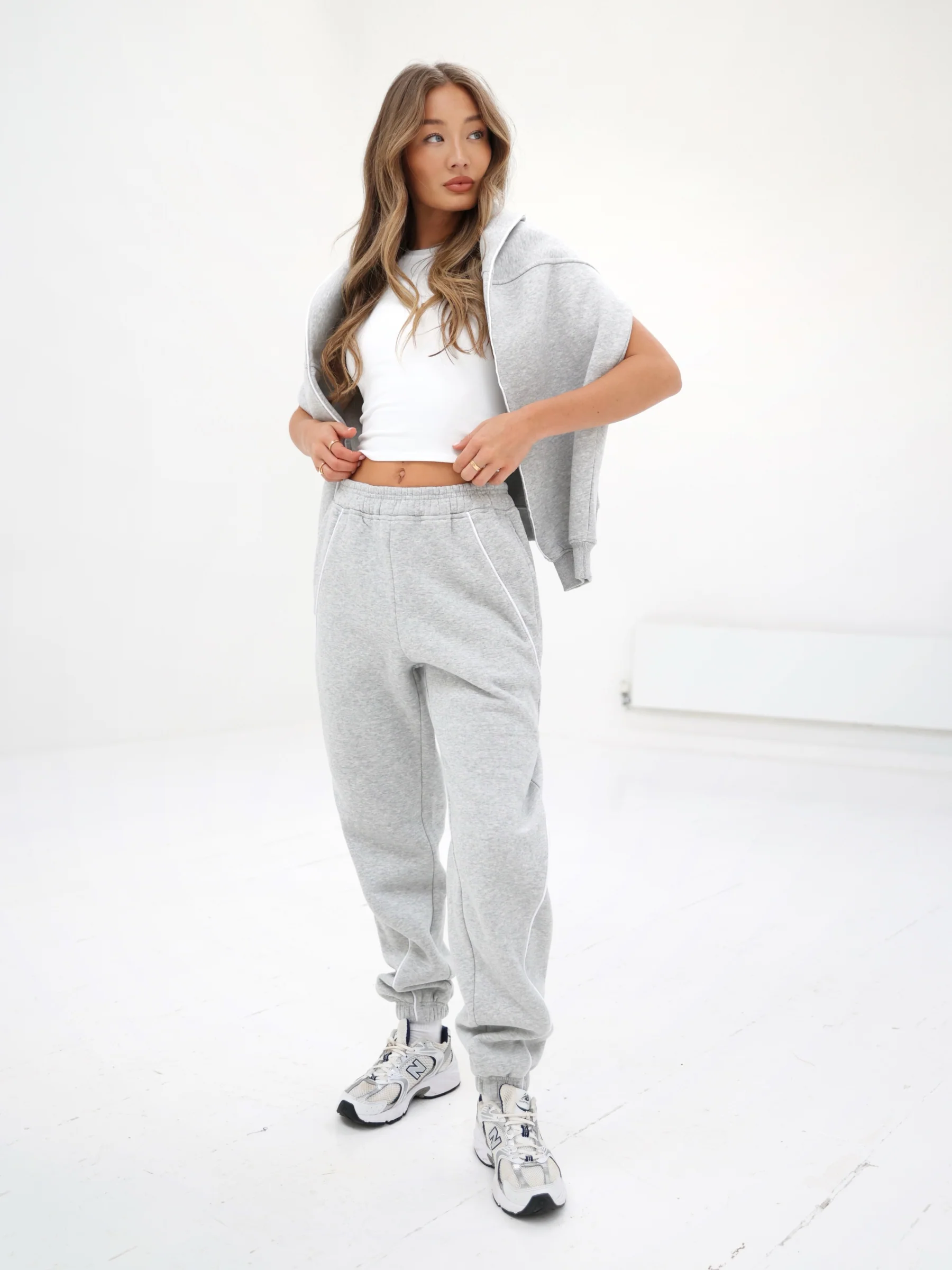 Seam Sweatpants - Marl Grey - Prinboxs