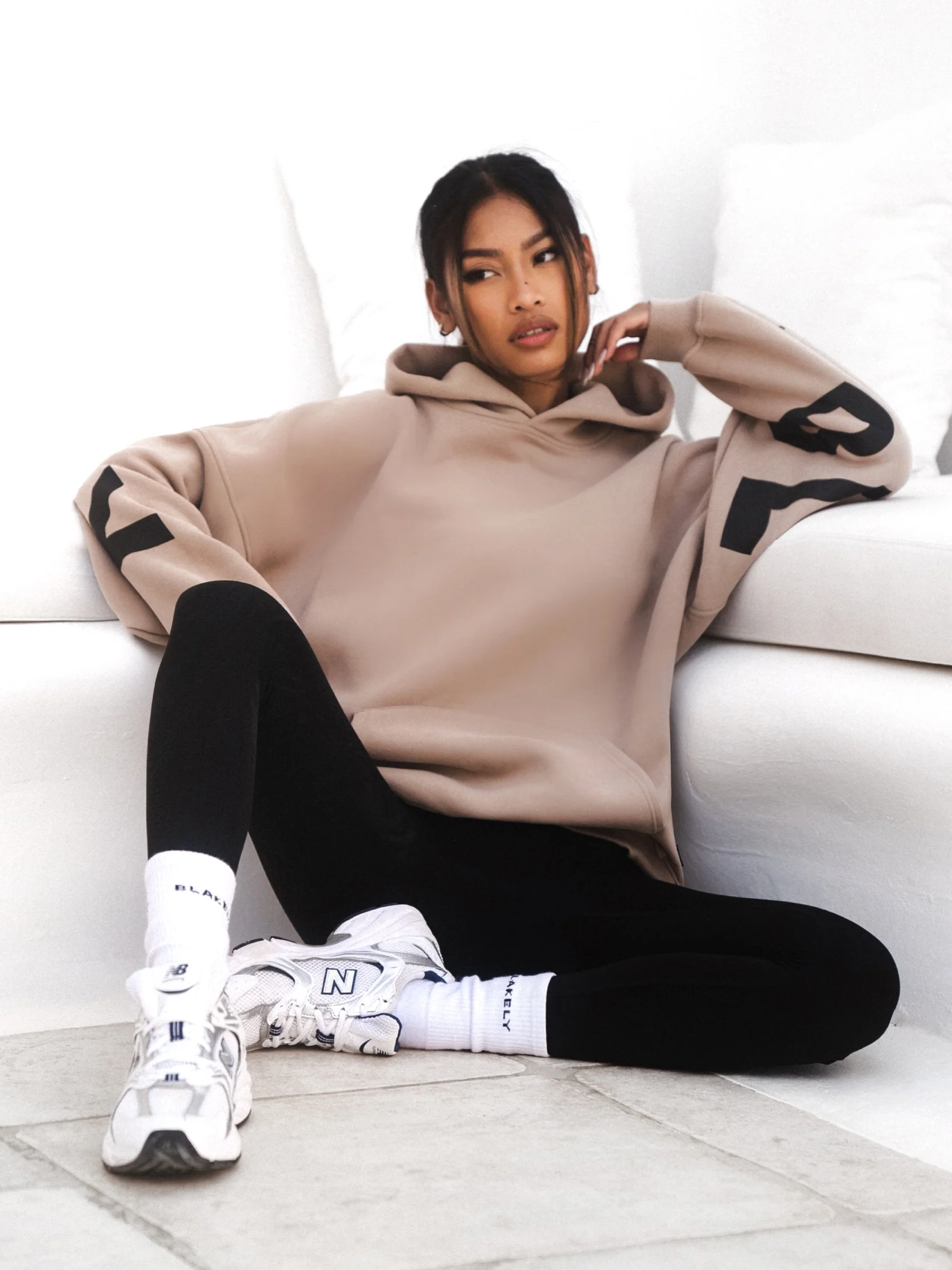 Isabel Hoodie & Leggings Set - Tan & Black - Prinboxs