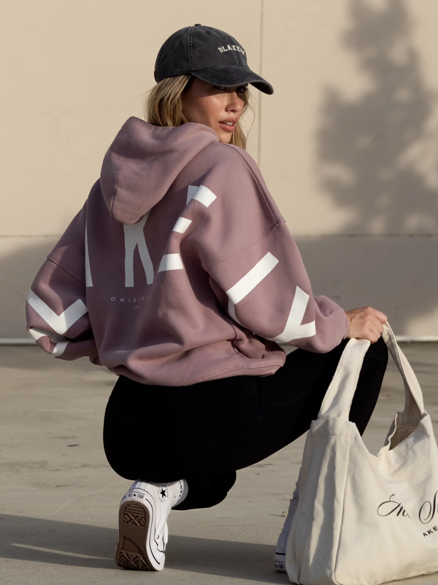 Isabel Hoodie & Leggings Set - Dusty Pink & Black - Prinboxs