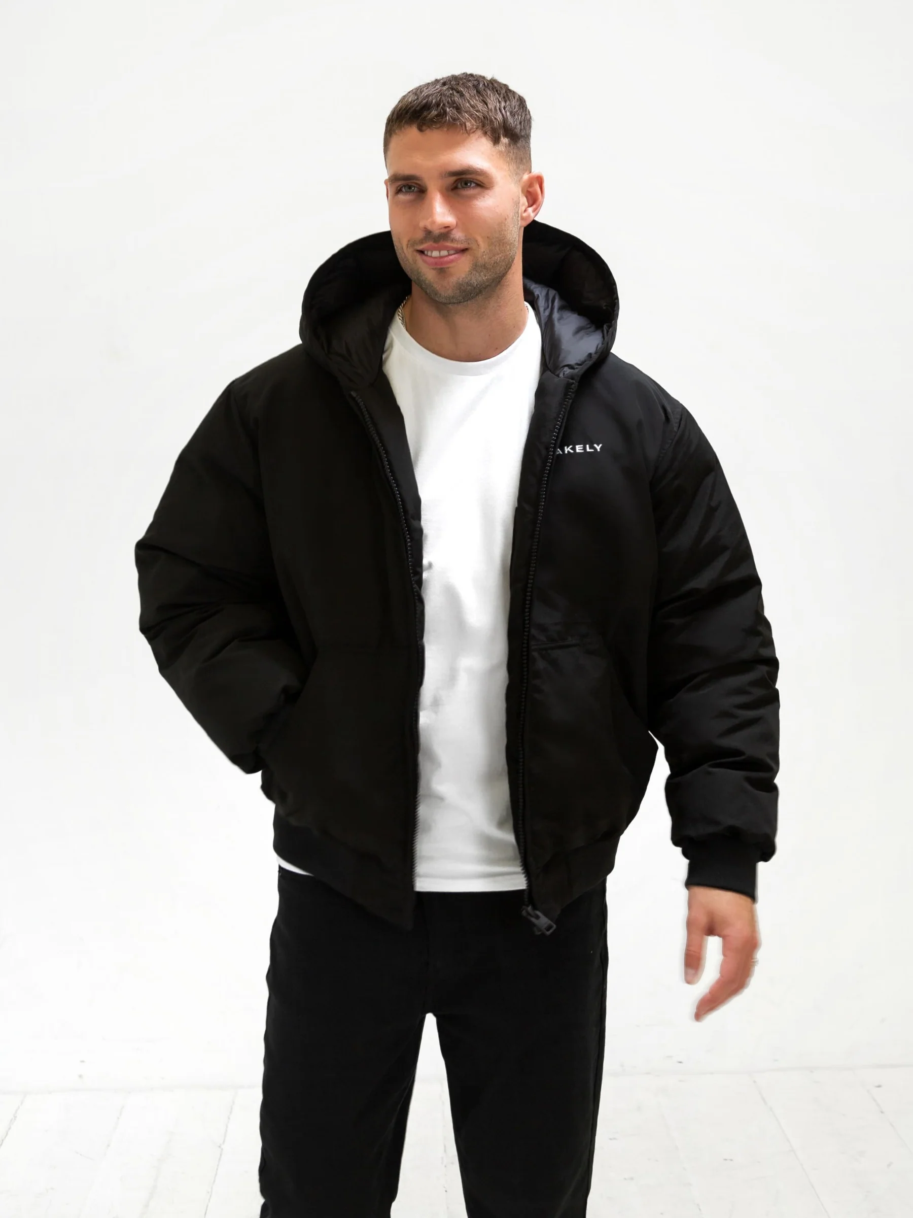 Layton Hooded Jacket - Black - Prinboxs