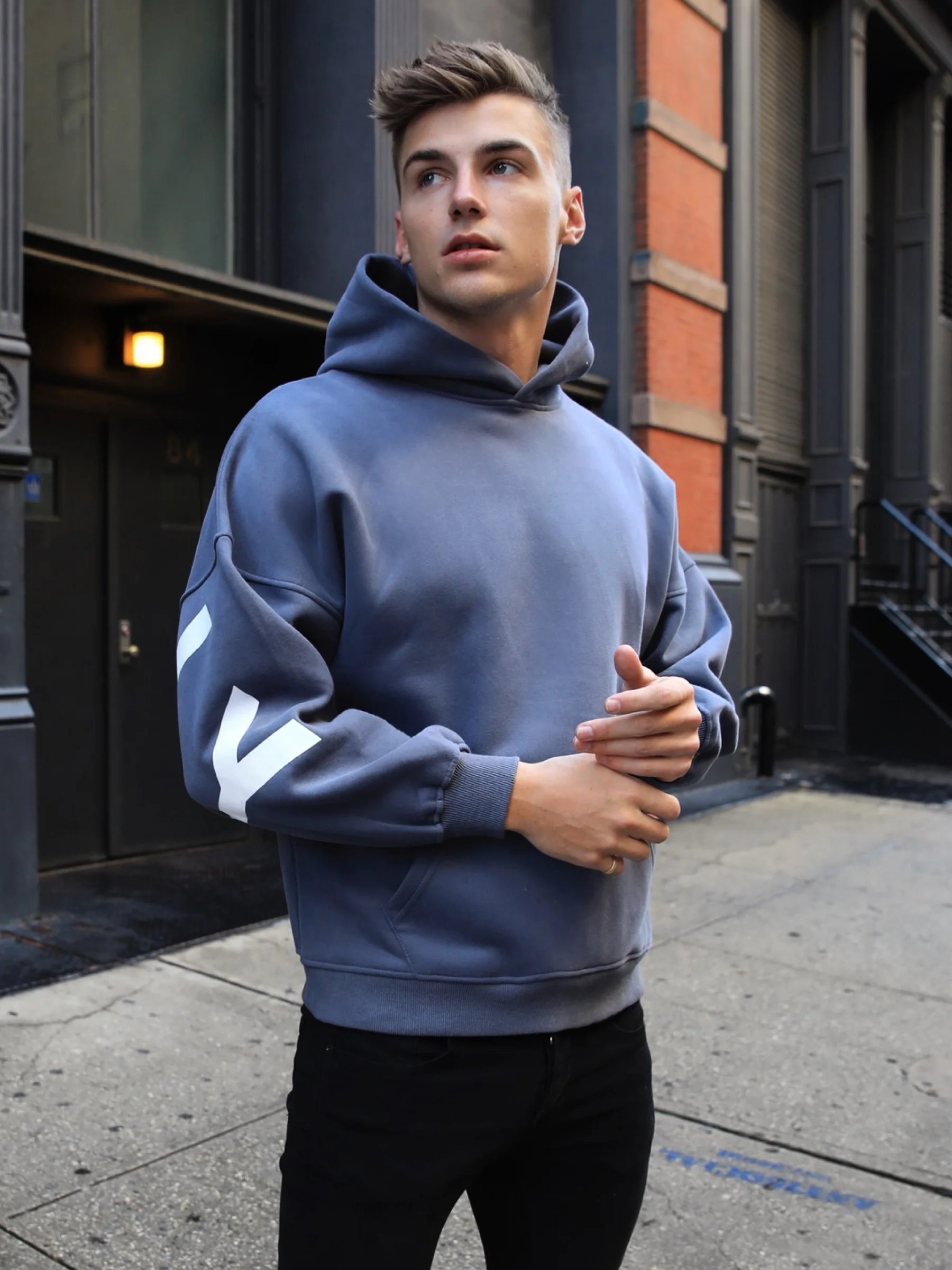 Idris Oversized Hoodie - Blue - Prinboxs