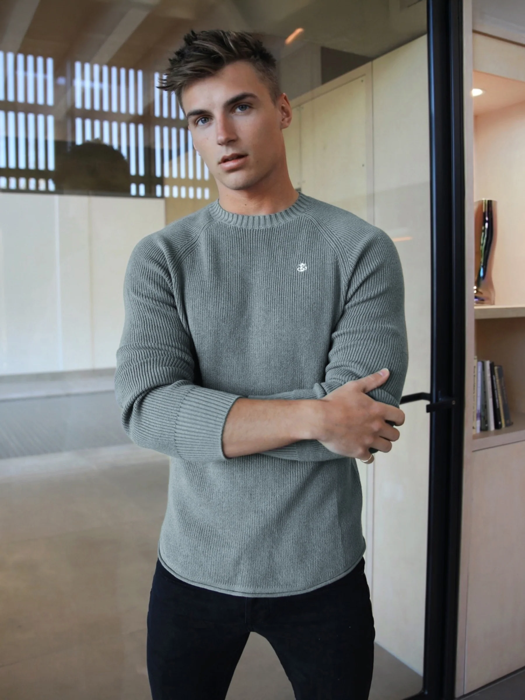 Olton Knit Jumper - Light Blue - Prinboxs