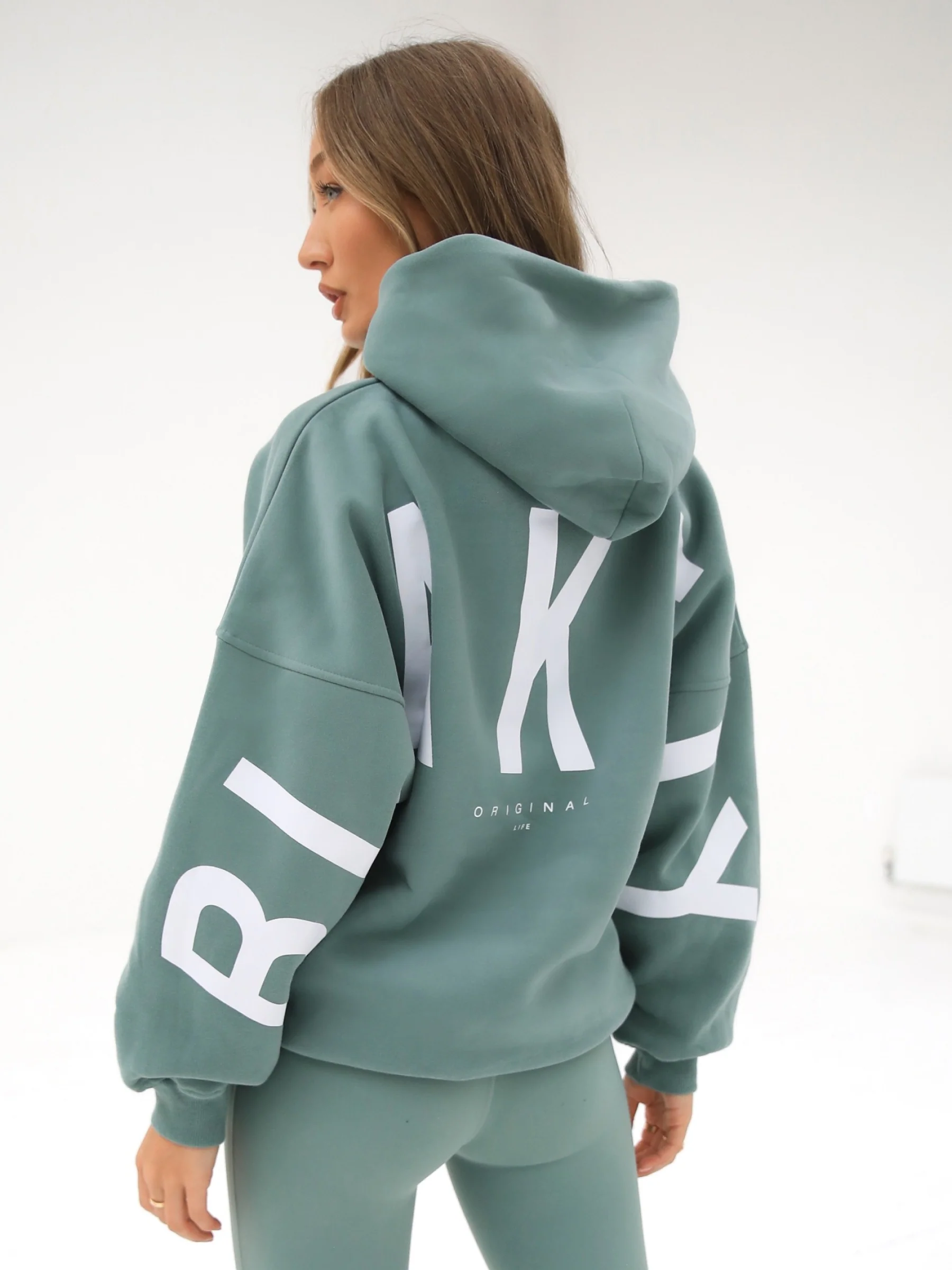Isabel Oversized Hoodie - Sage Green - Prinboxs