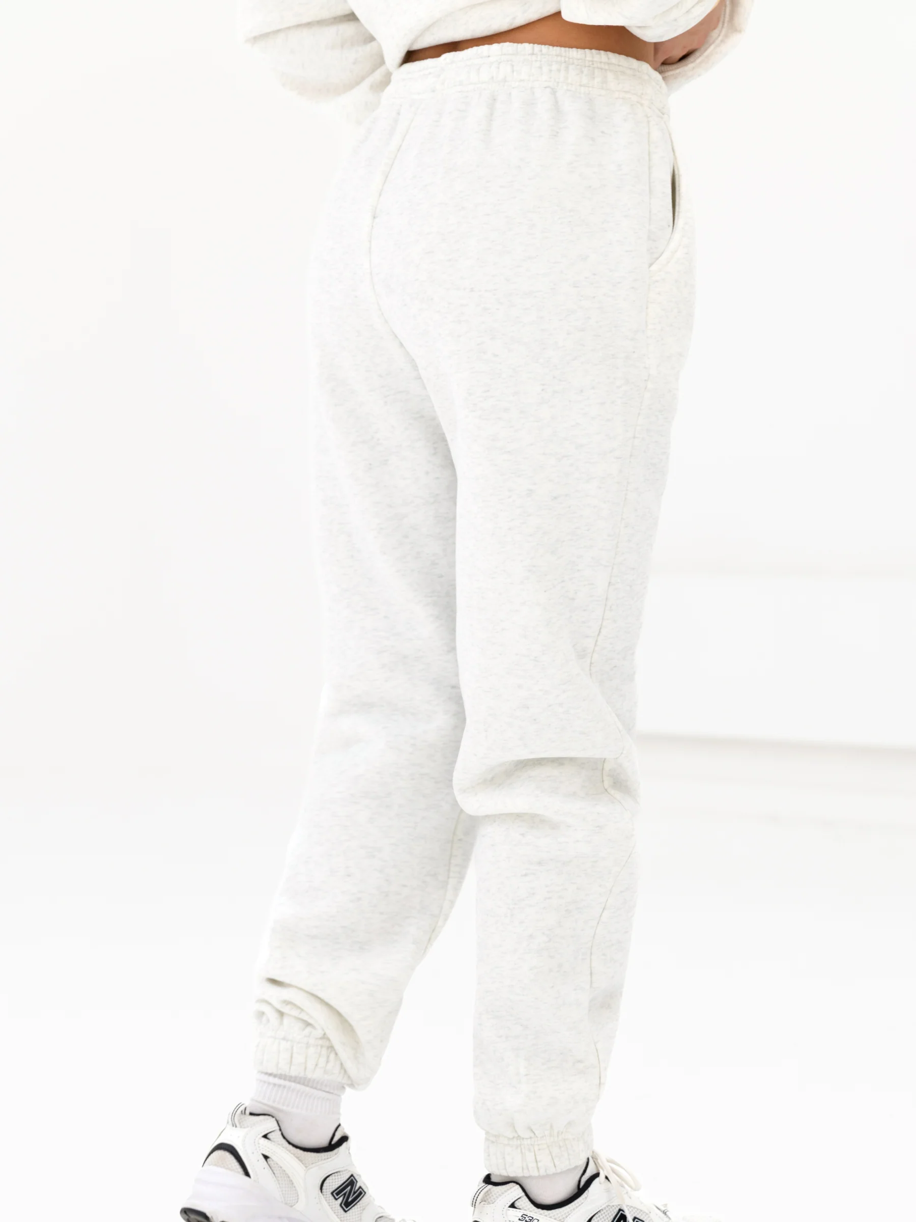 Blakely Logo Sweatpants - Marl White - Prinboxs