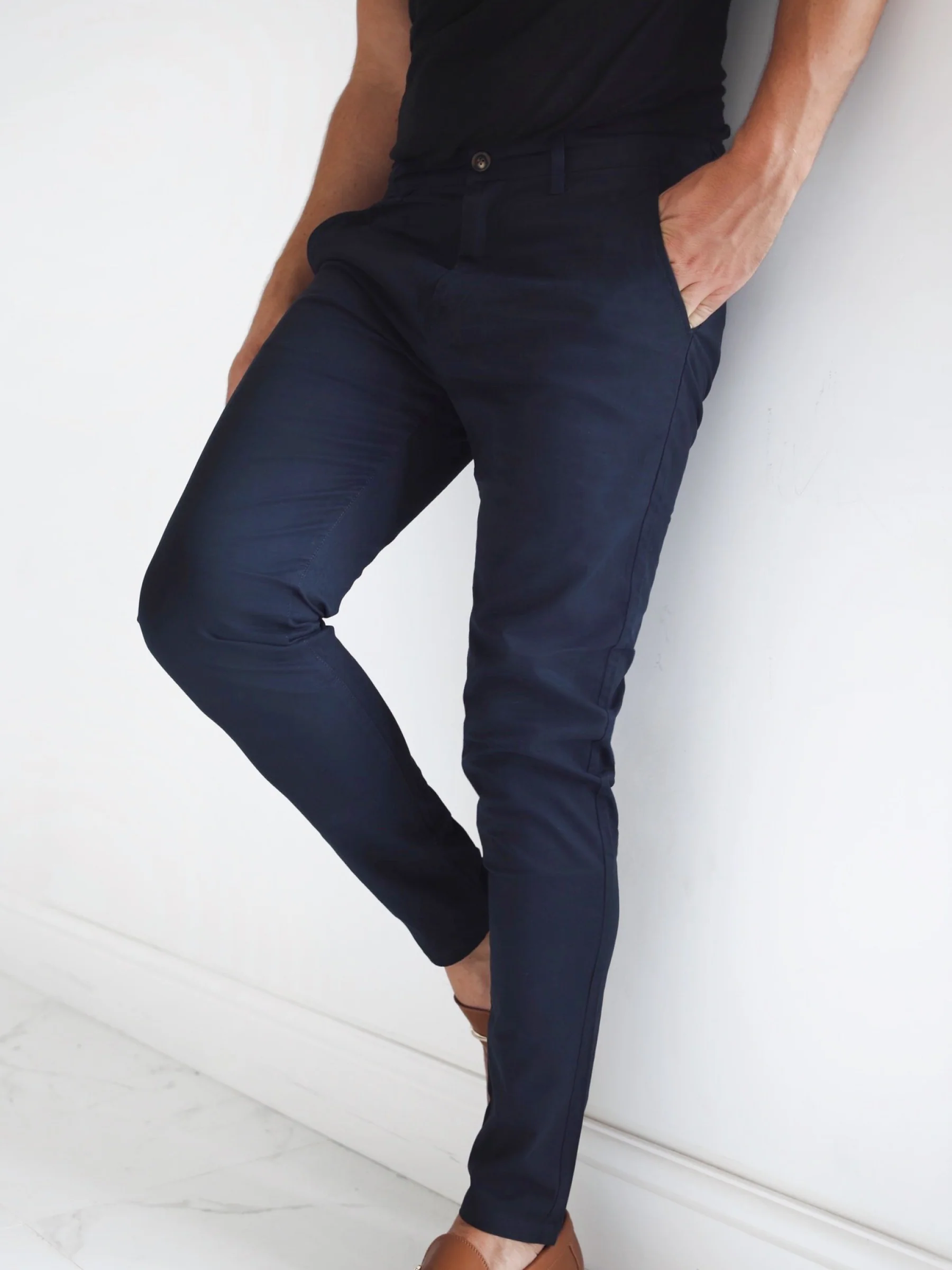 Stretch Chinos - Navy - Prinboxs