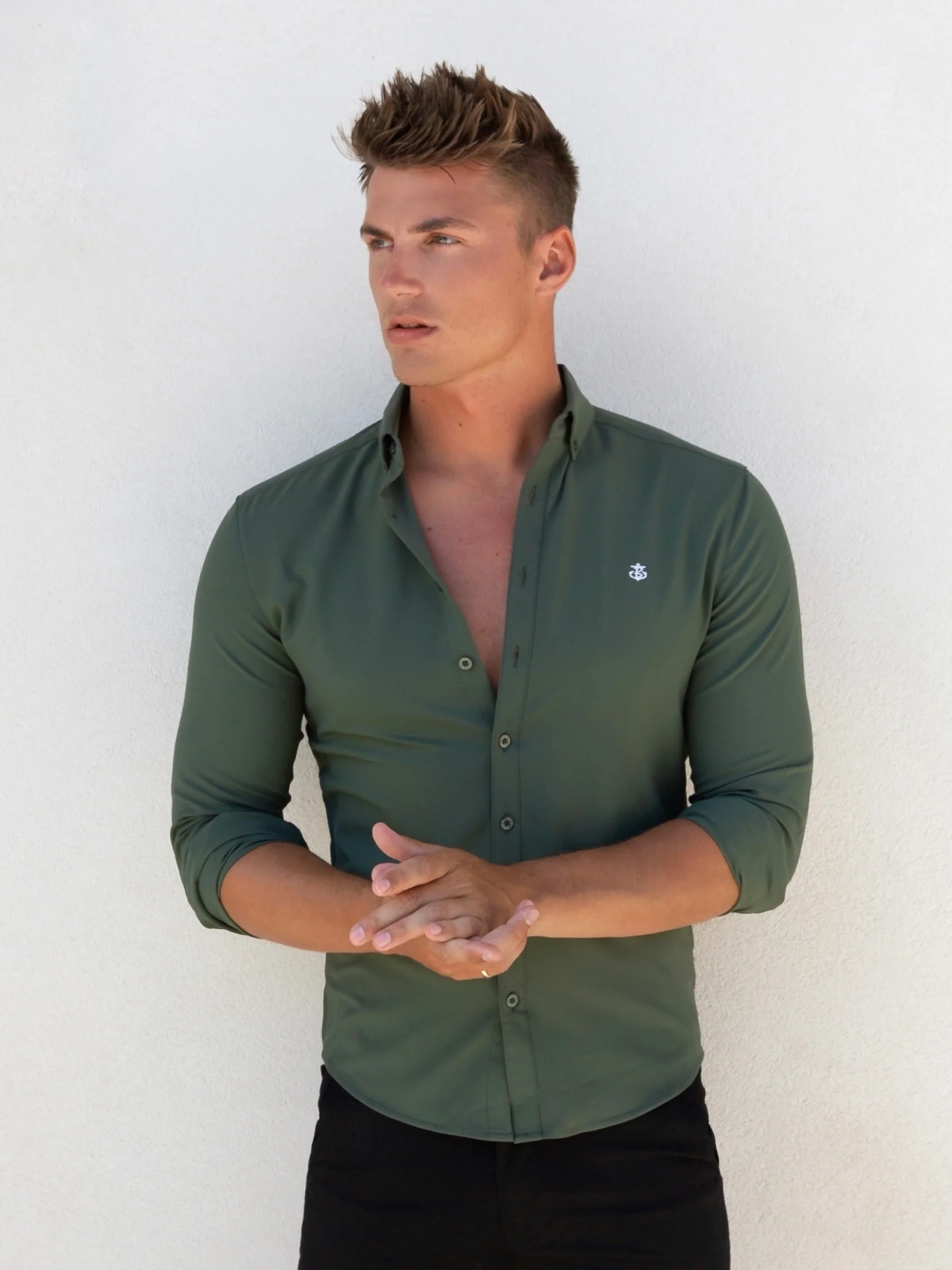 Ronan Long Sleeve Shirt - Green - Prinboxs
