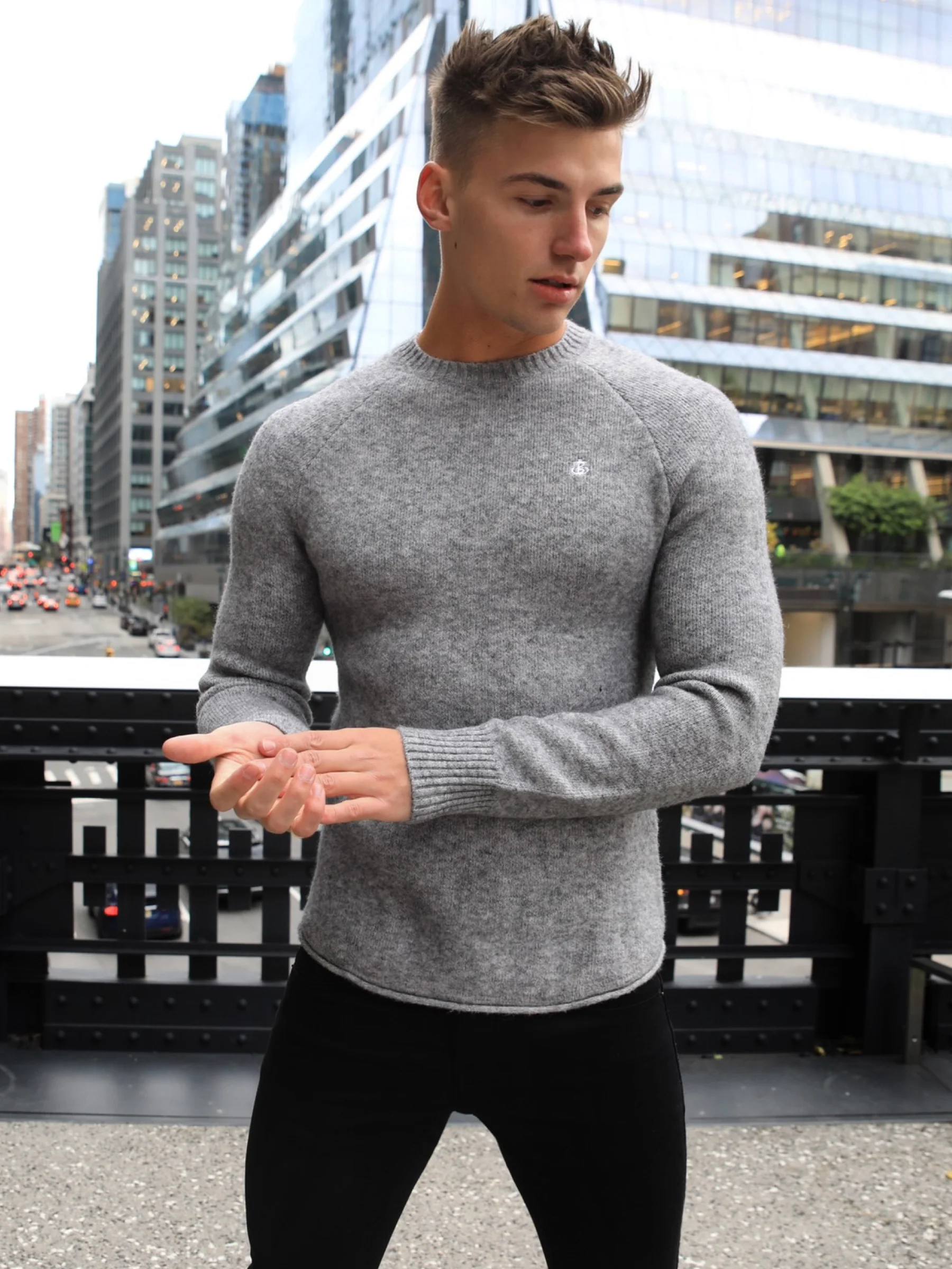 Yardley Knit Jumper - Grey - Prinboxs