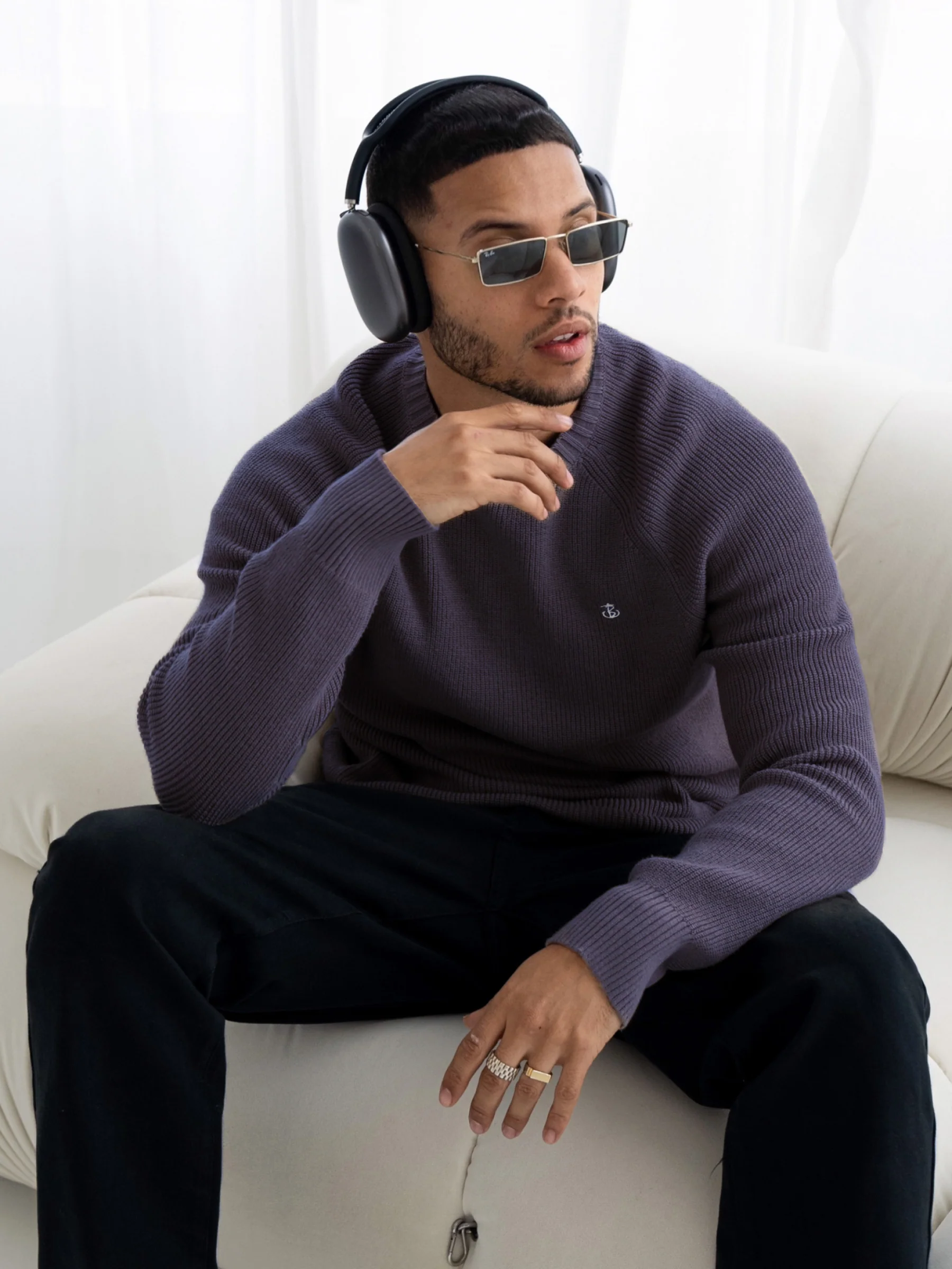 Olton Knit Jumper - Purple - Prinboxs