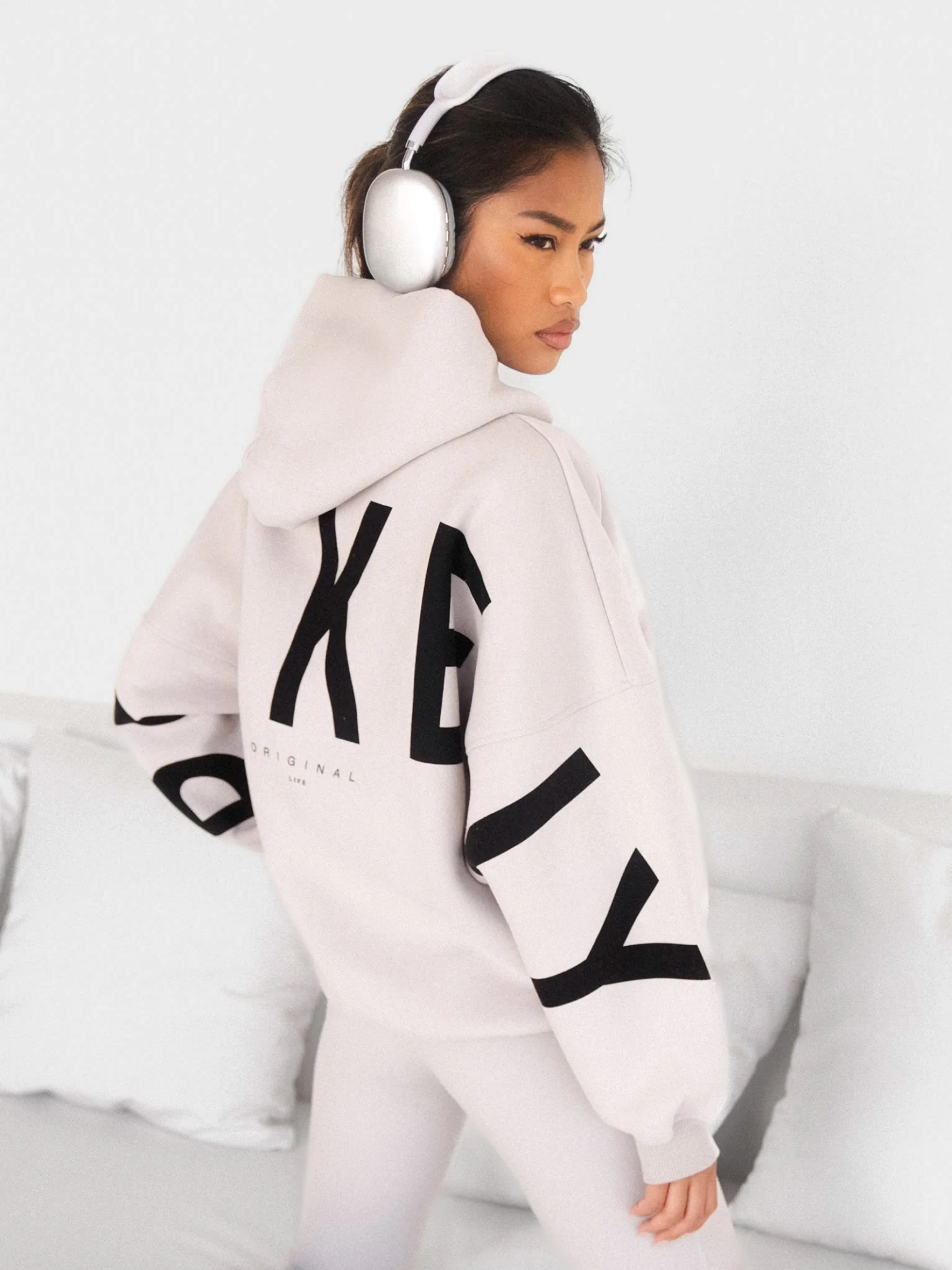 Isabel Oversized Hoodie - Stone - Prinboxs