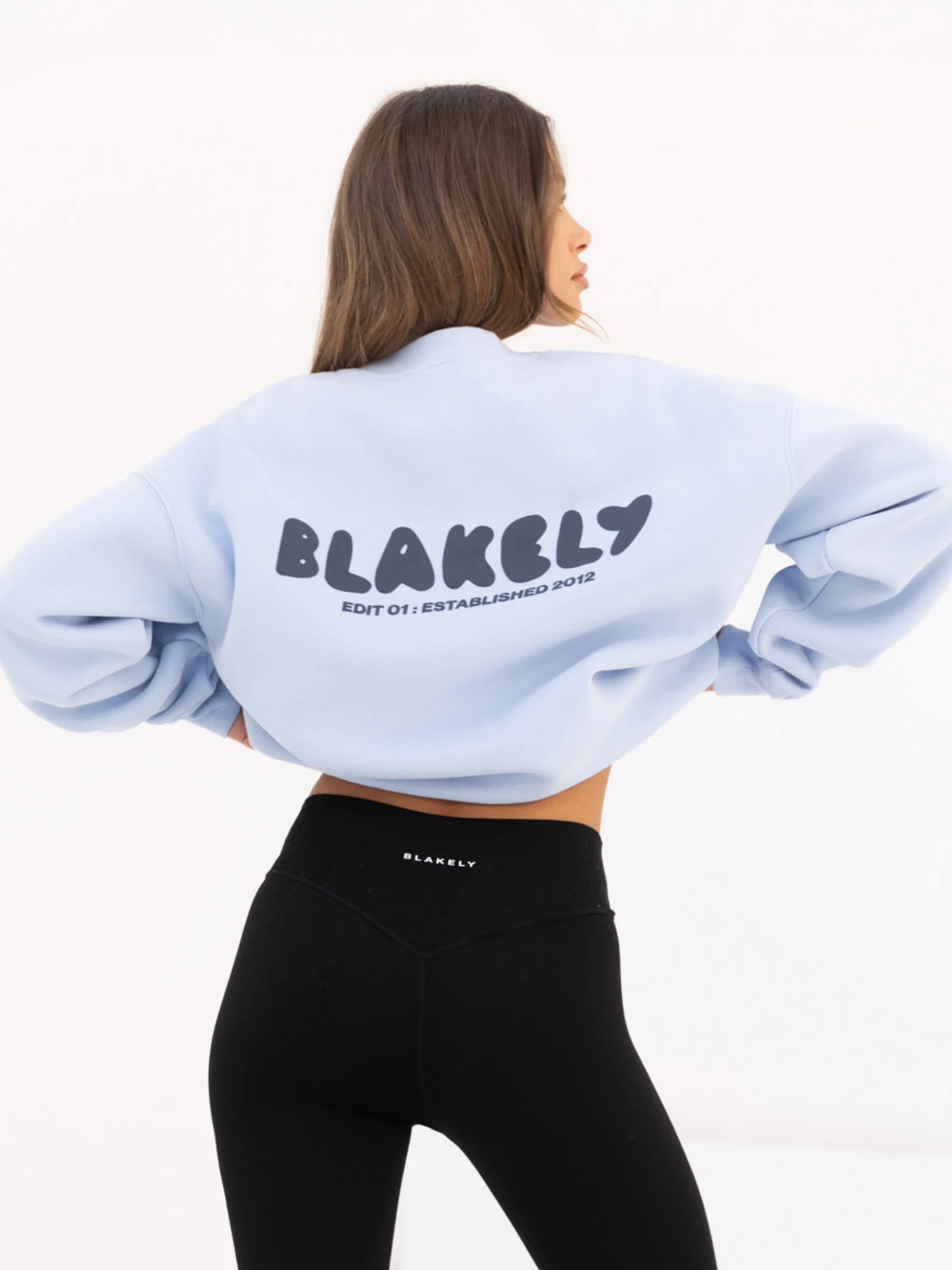 Cloud Print Oversized Jumper - Soft Blue - Prinboxs