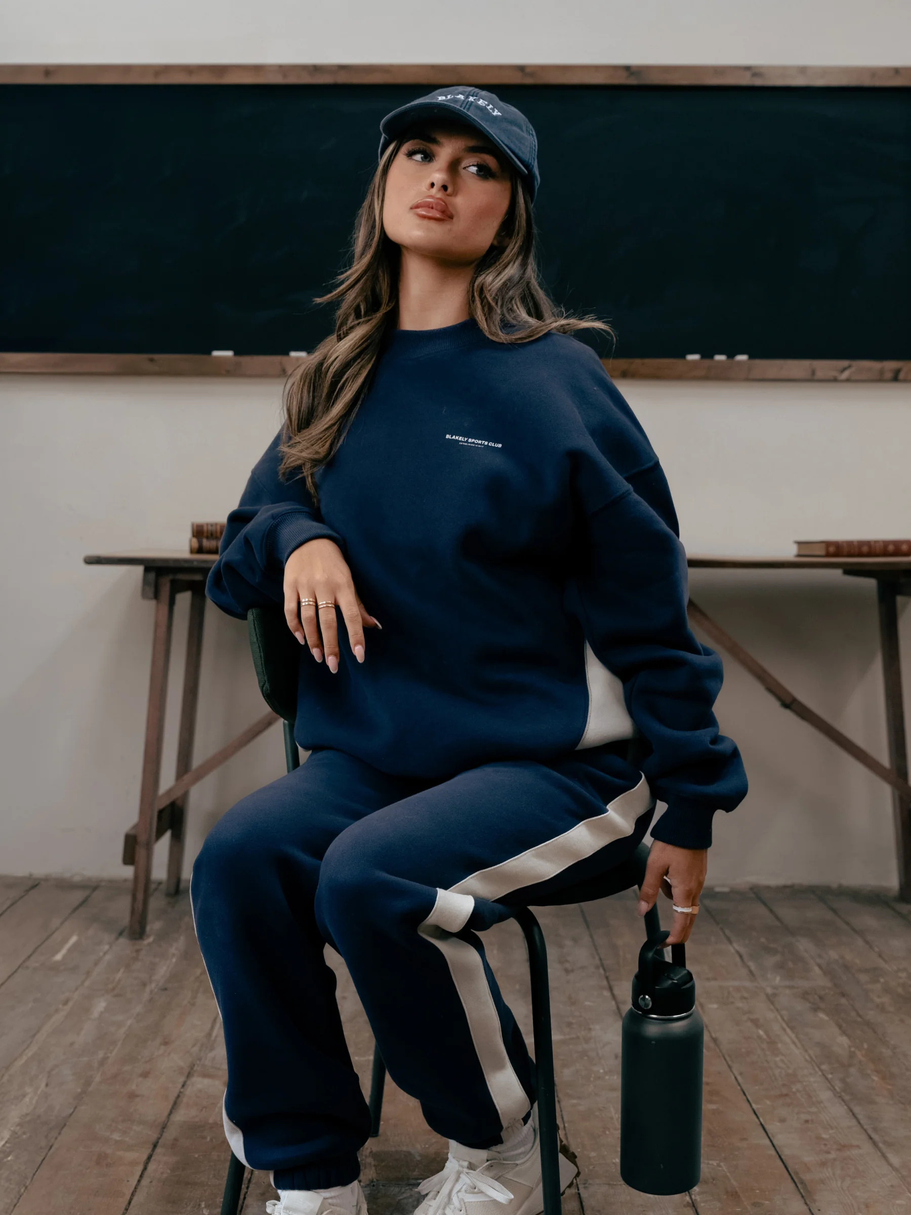 Panel Oversized Jumper - True Navy - Prinboxs