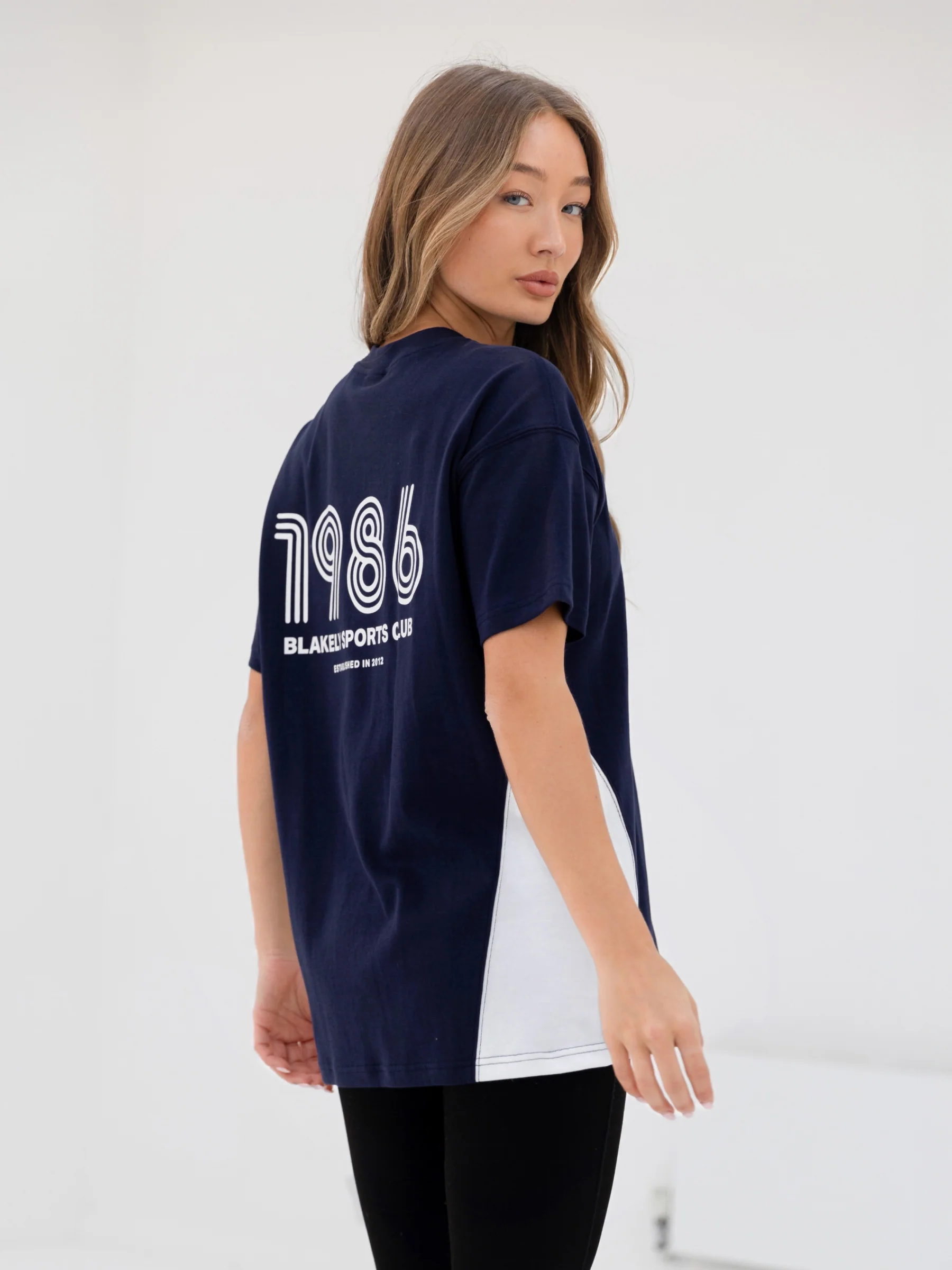 Panel Oversized T-Shirt - True Navy - Prinboxs