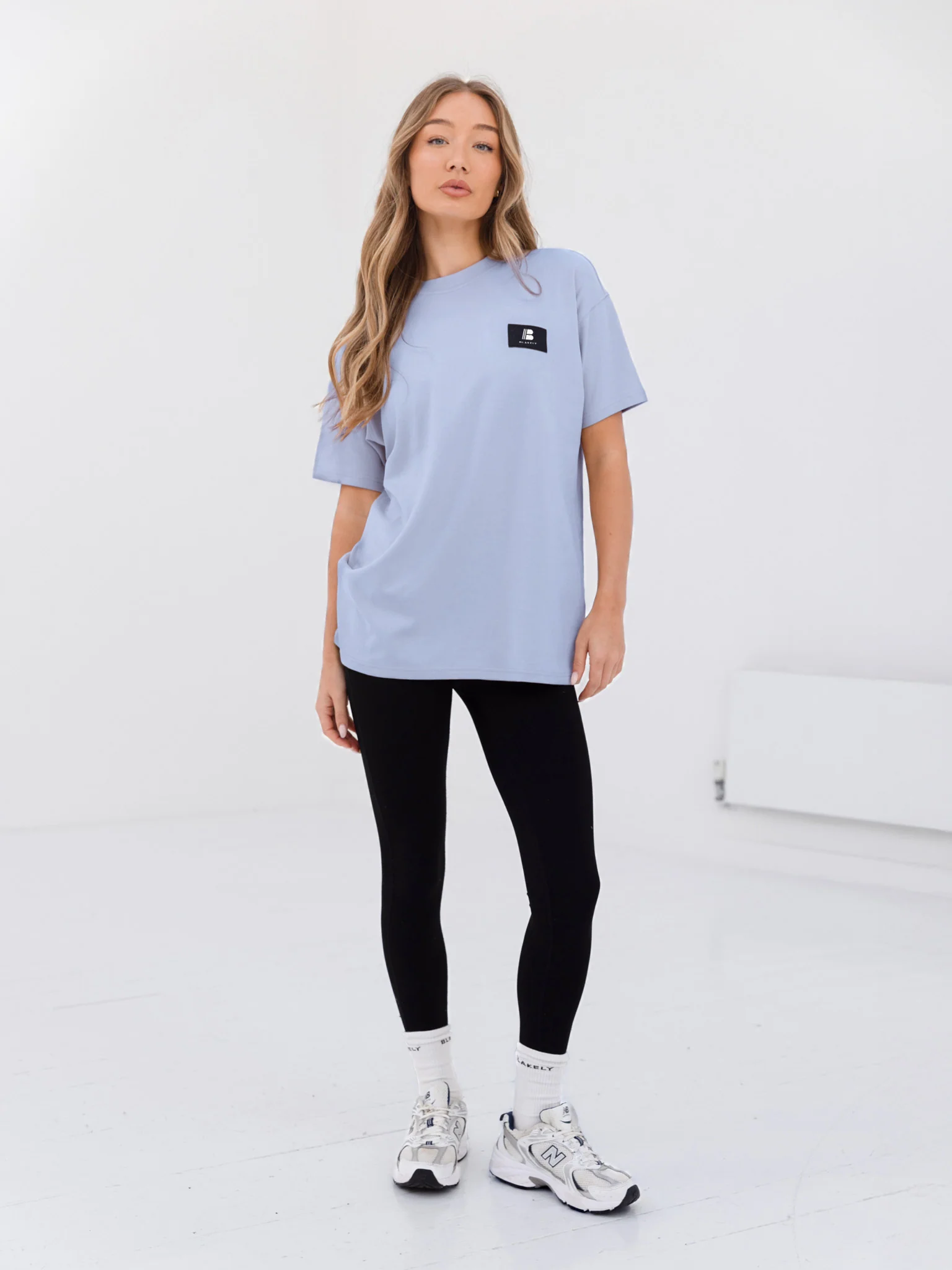 Apex Label Oversized T-Shirt - Sky Blue - Prinboxs