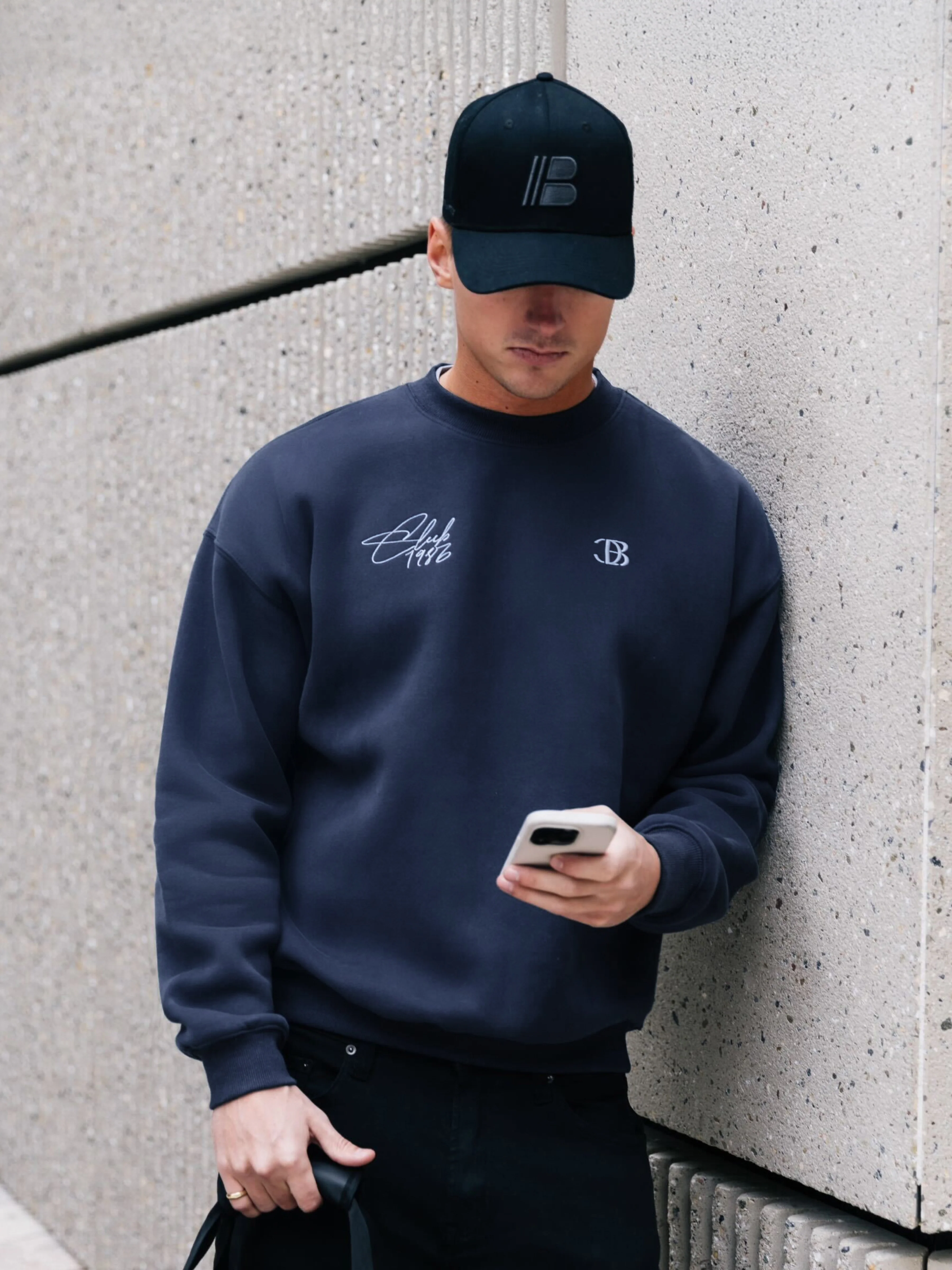 Club Relaxed Jumper - Navy - Prinboxs