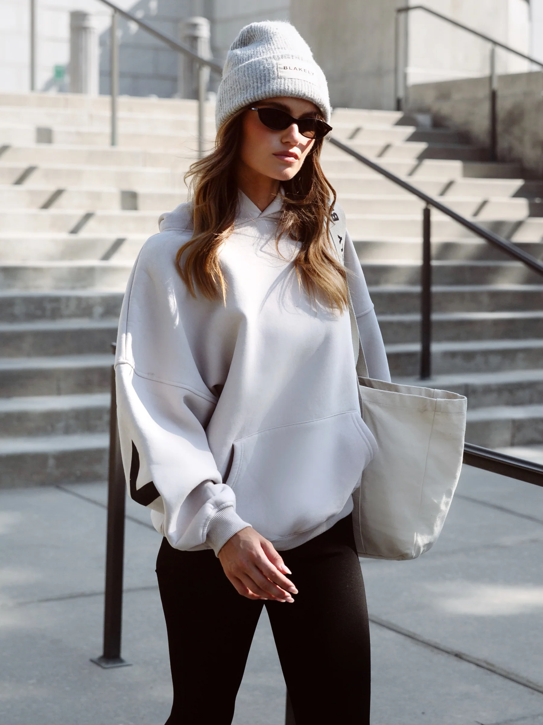 Isabel Hoodie & Leggings Set - Stone & Black - Prinboxs