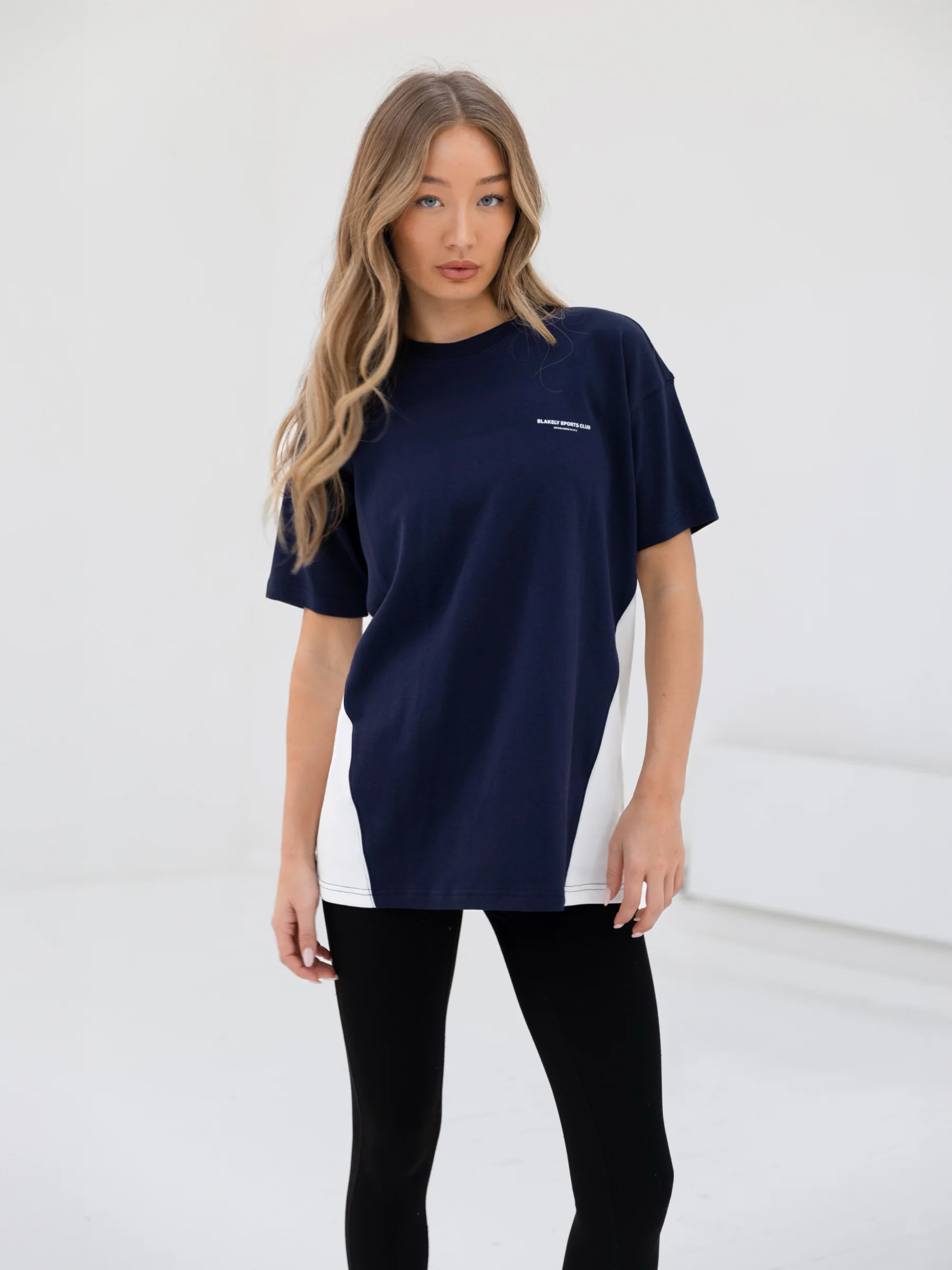 Panel Oversized T-Shirt - True Navy - Prinboxs