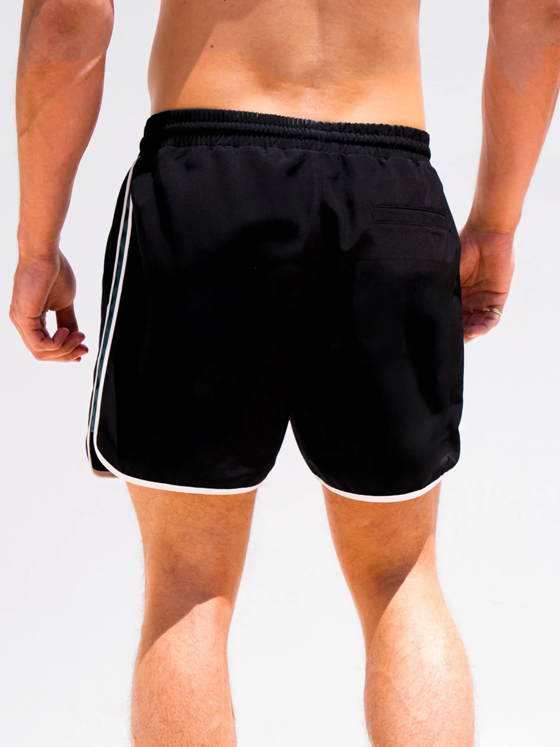 Panel Swim Shorts - Black - Prinboxs