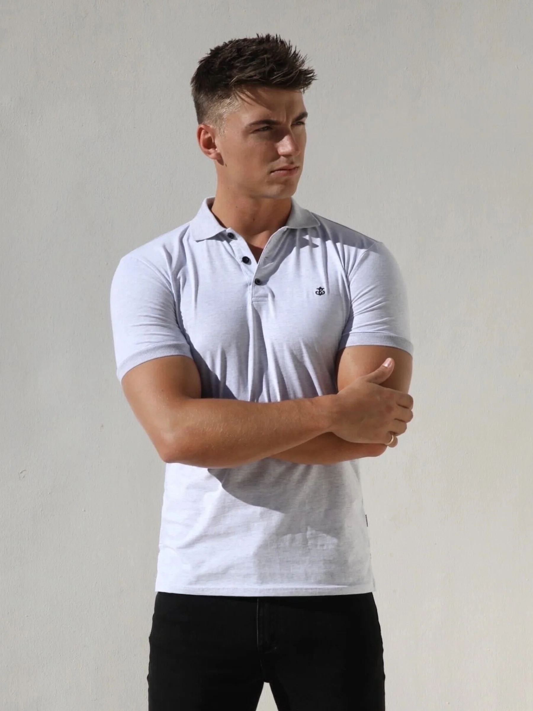 Burton Marl Polo Shirt - Marl White - Prinboxs