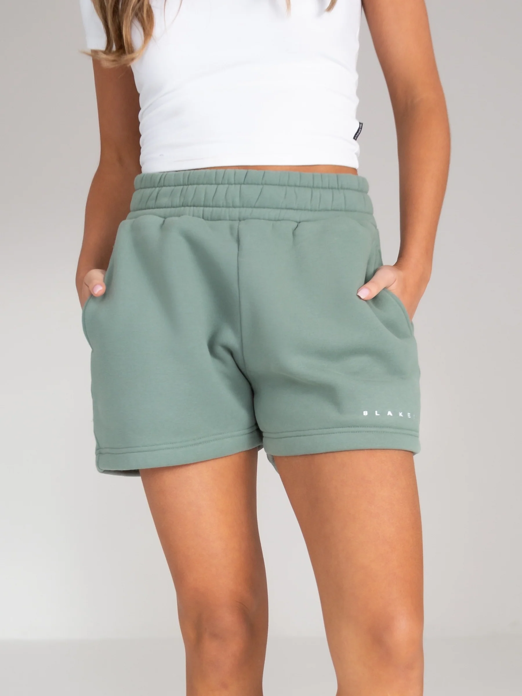 Isabel Jogger Shorts - Sage Green - Prinboxs