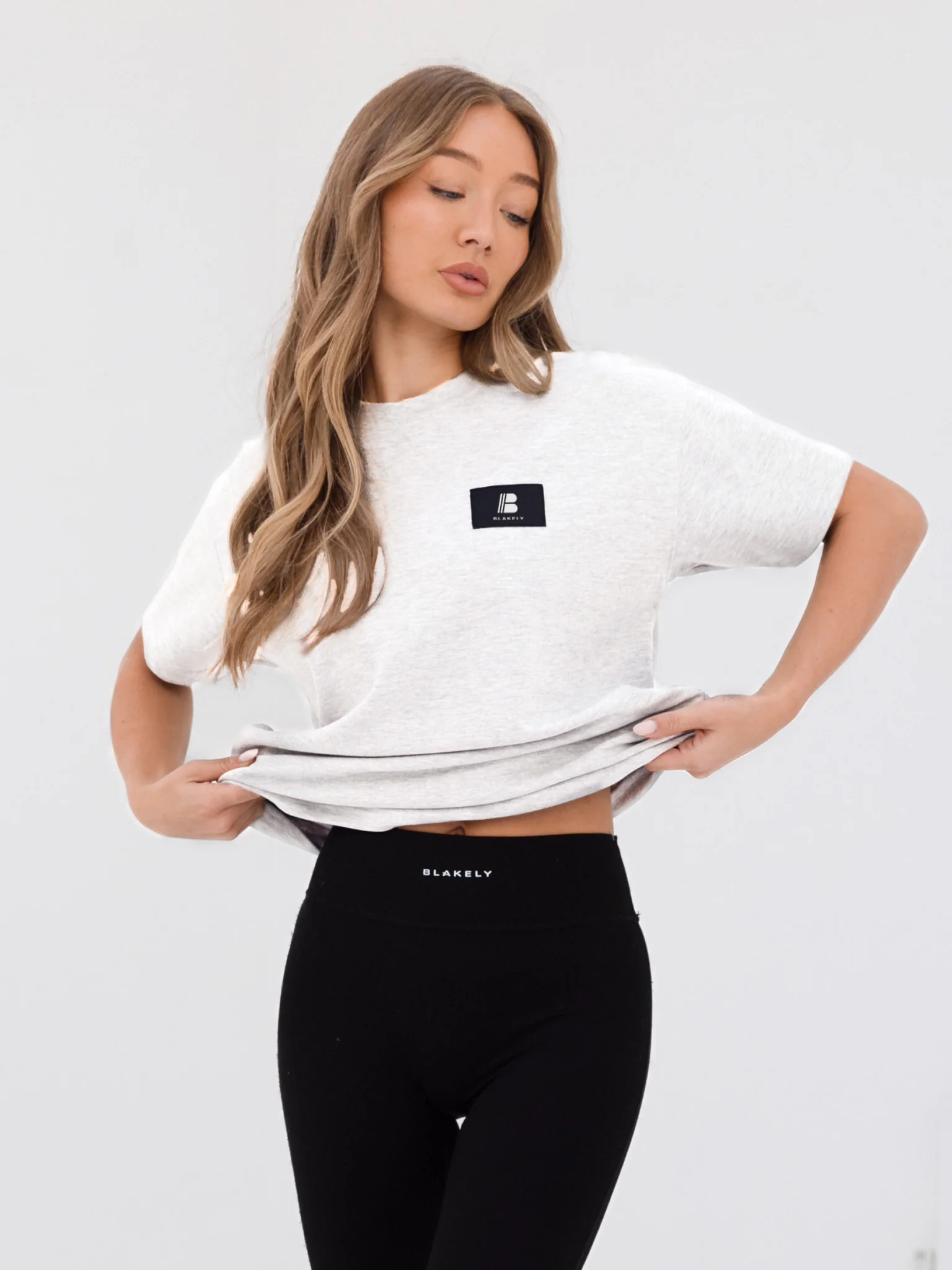 Apex Label Oversized T-Shirt - Marl White - Prinboxs
