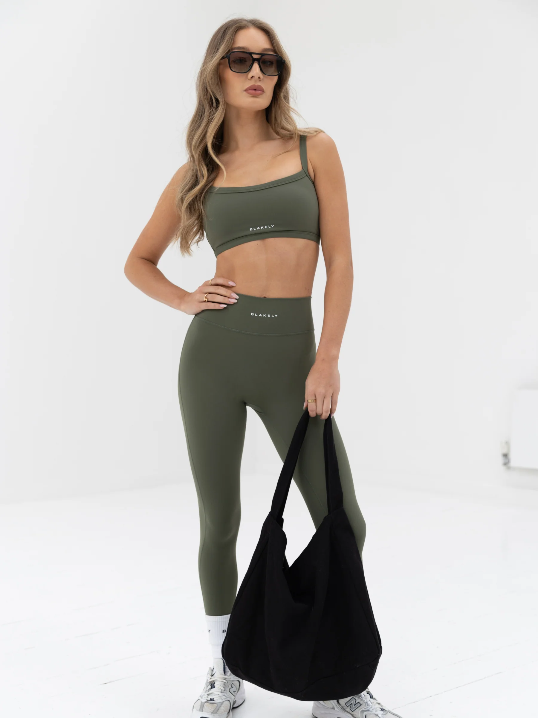 Ultimate Sports Bra & Leggings Set - Khaki Green - Prinboxs
