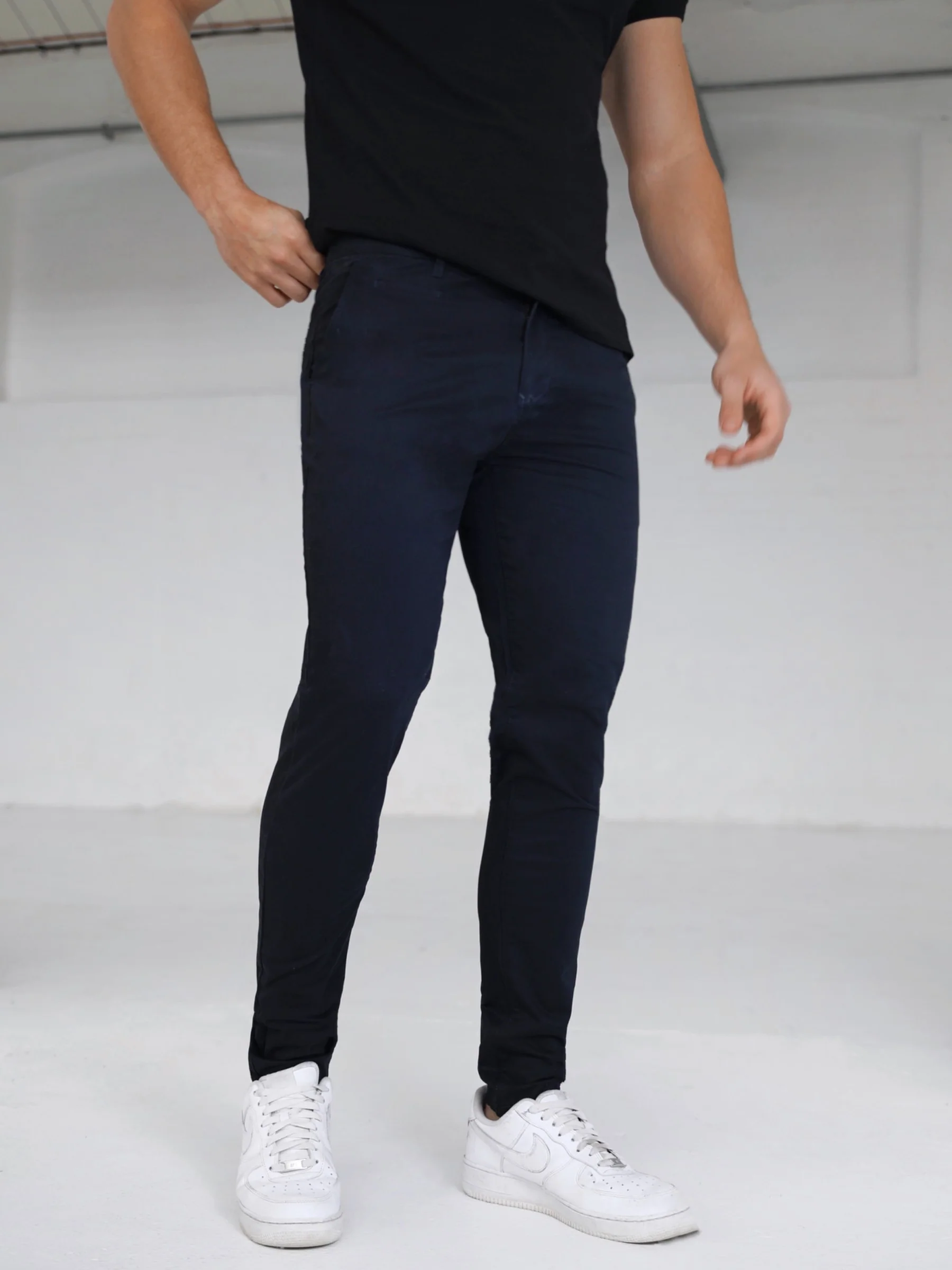 Stretch Chinos - Navy - Prinboxs