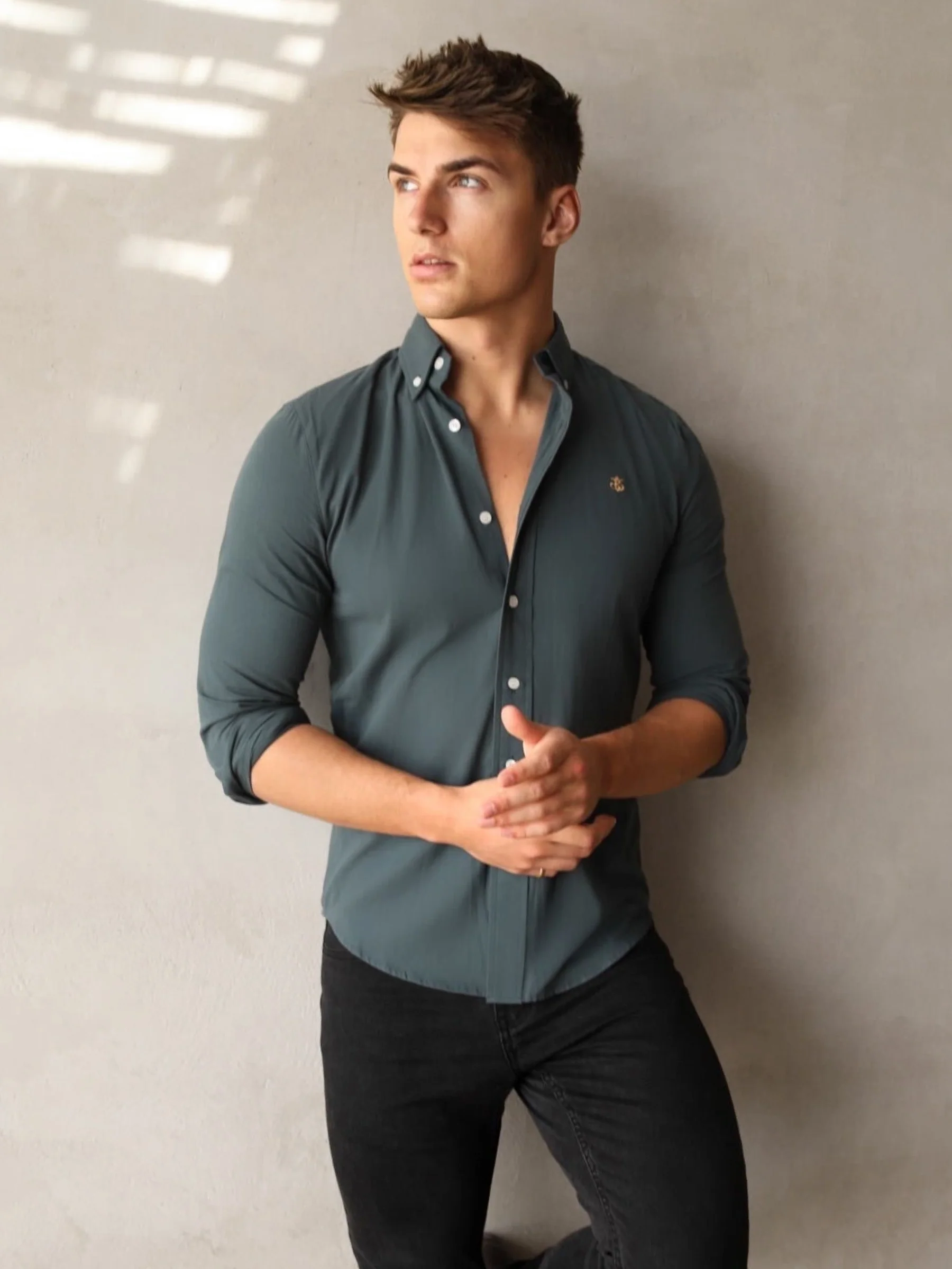 Vienna Slim Fit Shirt - Teal - Prinboxs