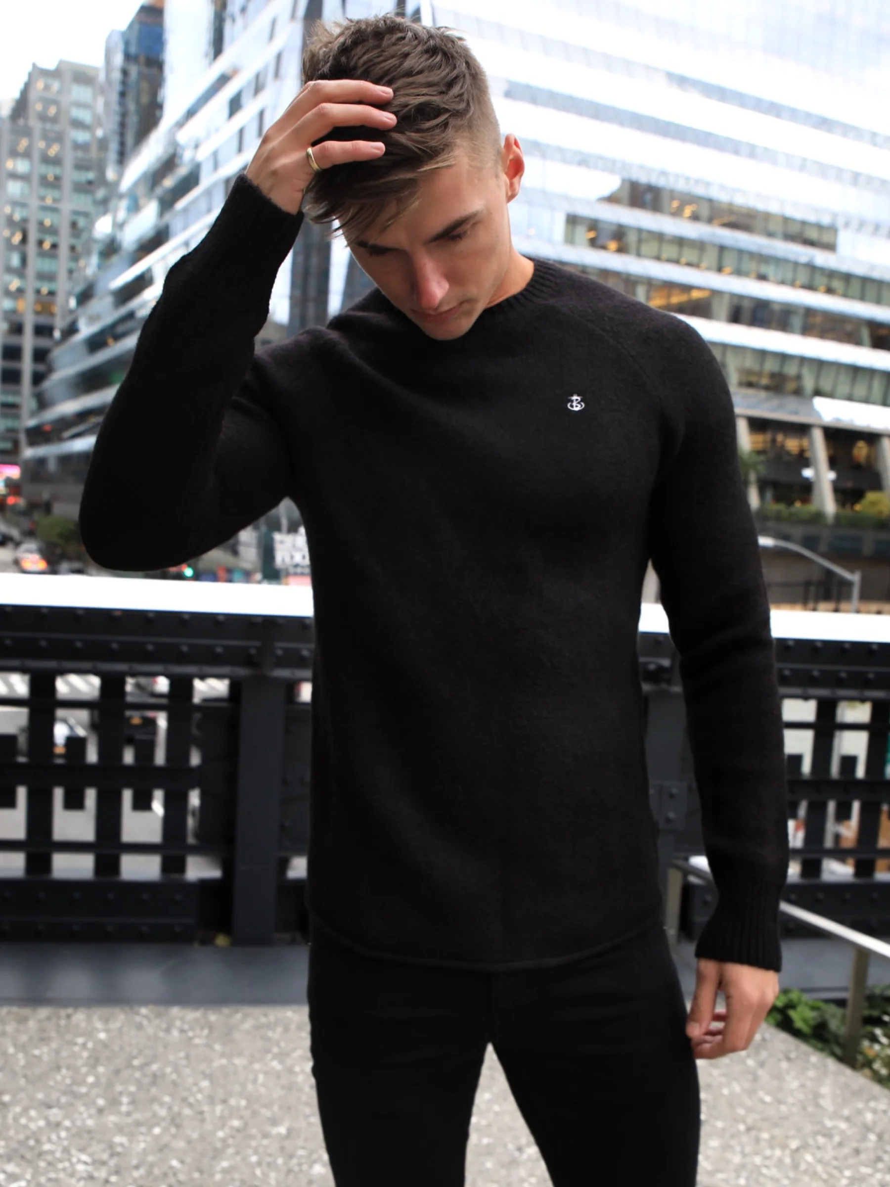 Yardley Knit Jumper - Black - Prinboxs
