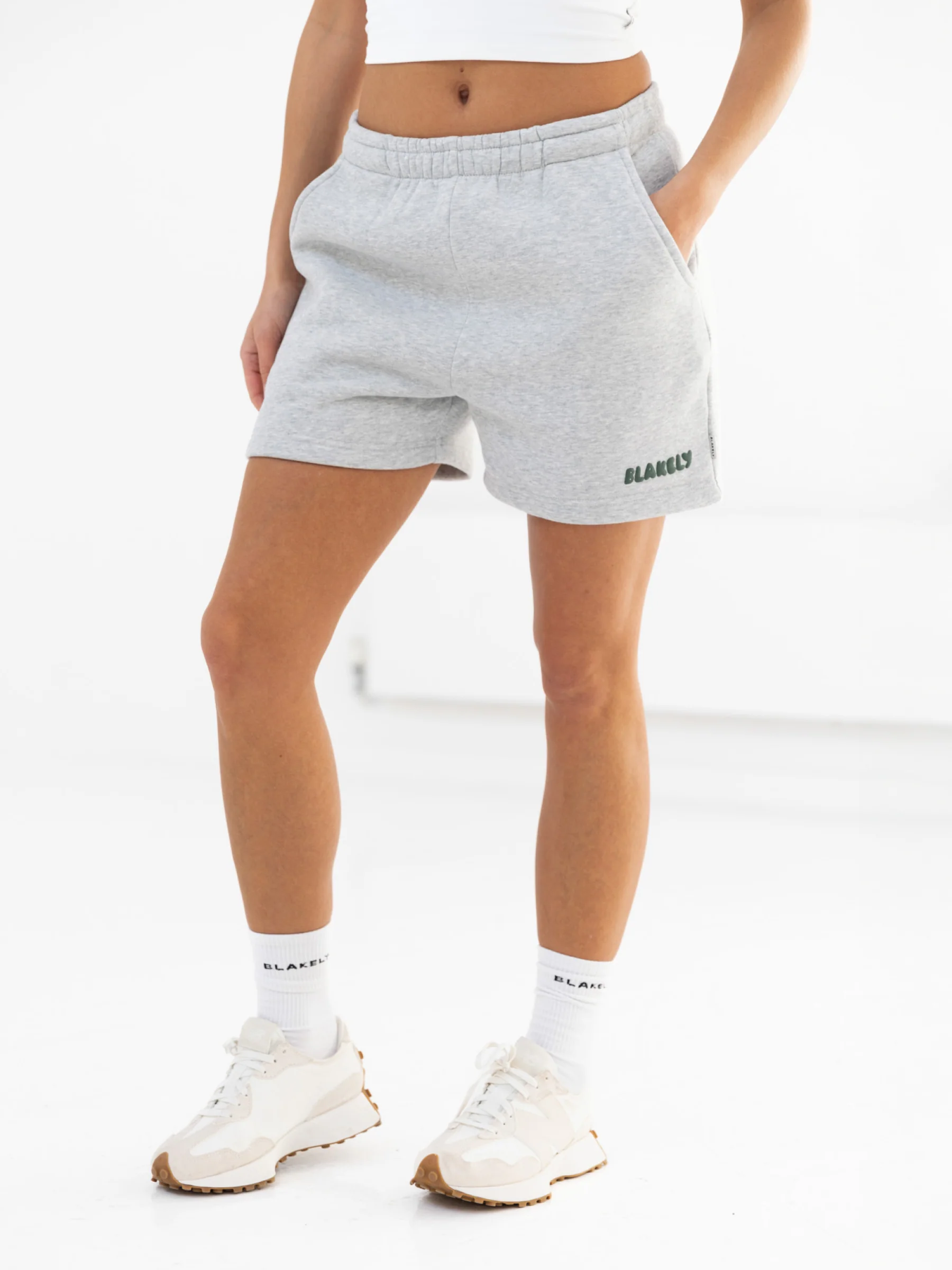 Cloud Print Jogger Shorts - Marl Grey - Prinboxs