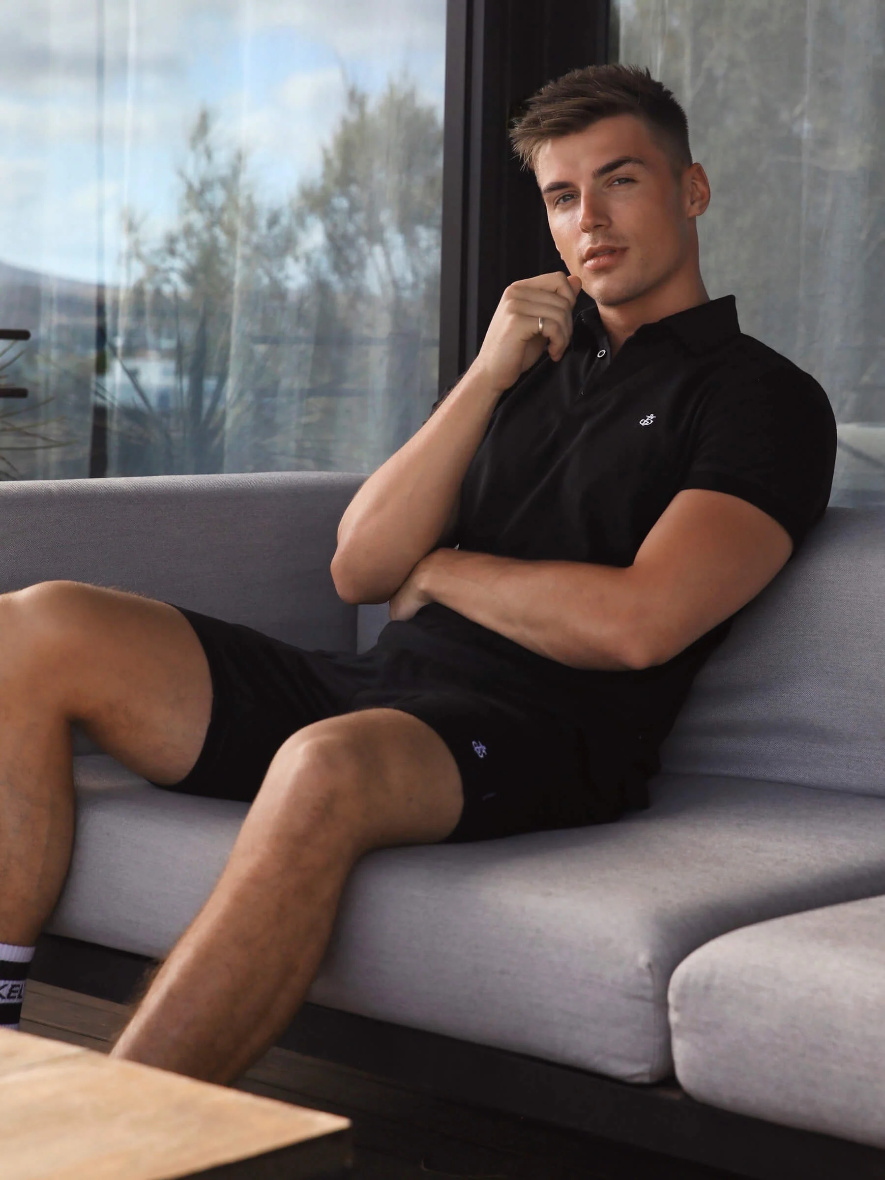 Sorrento Polo Shirt - Black - Prinboxs