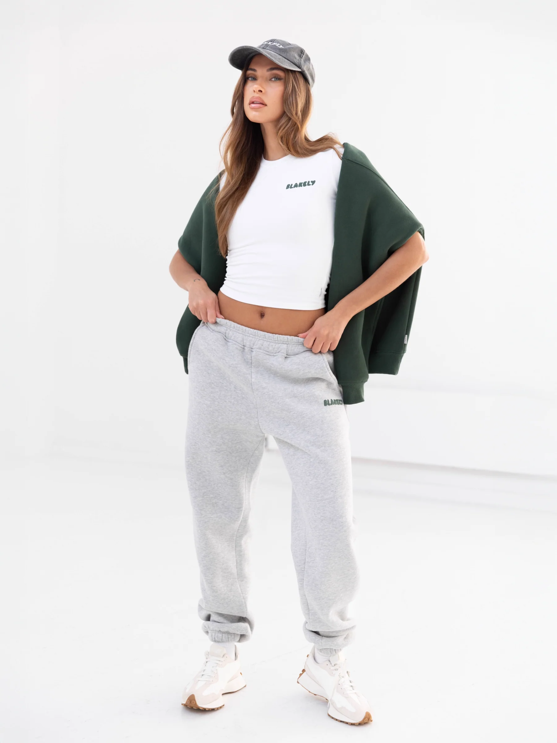 Cloud Print Baby Tee - White & Forest Green - Prinboxs