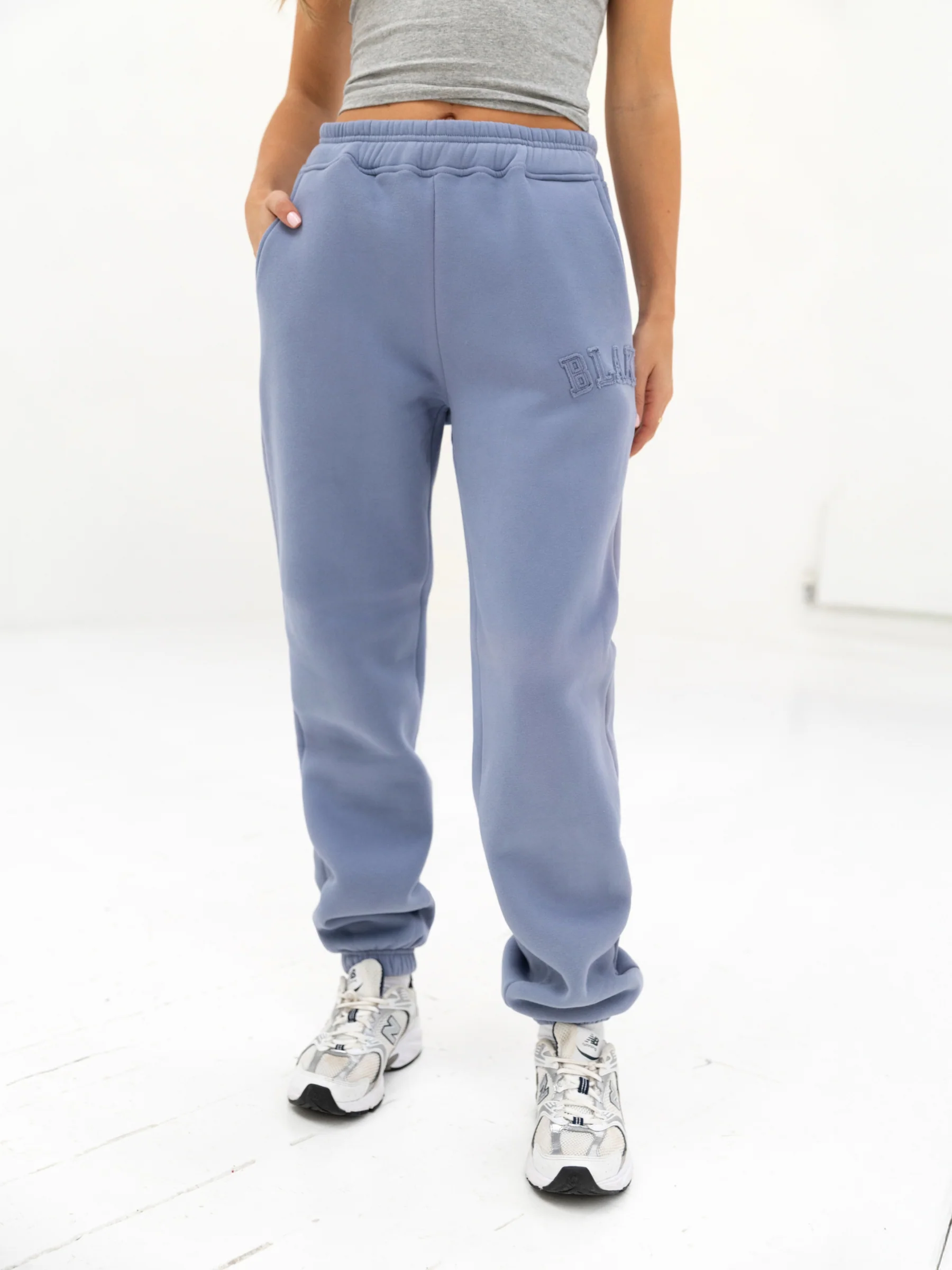 Tonal Varsity Sweatpants - Granite Blue - Prinboxs