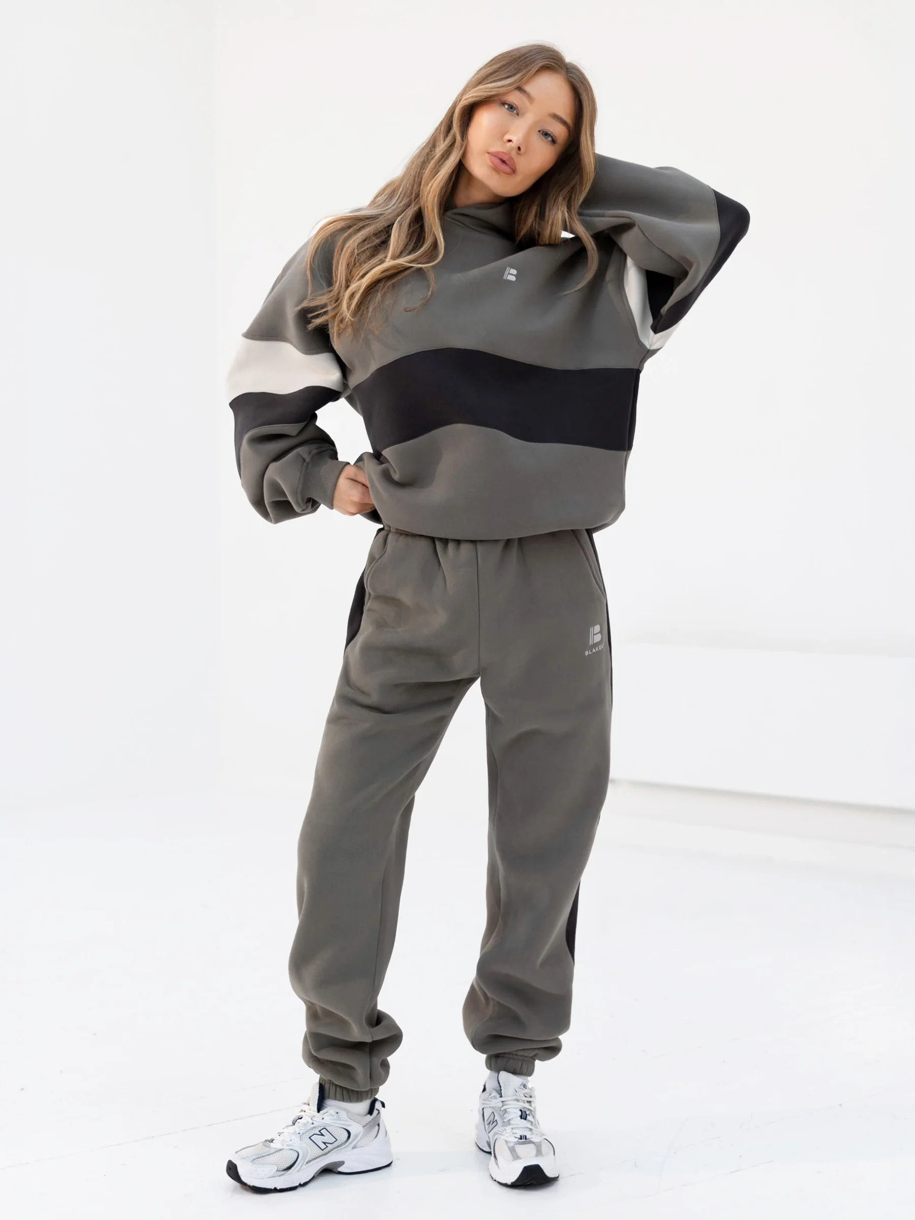 Panel Hoodie & Sweatpants Set - Safari Green - Prinboxs