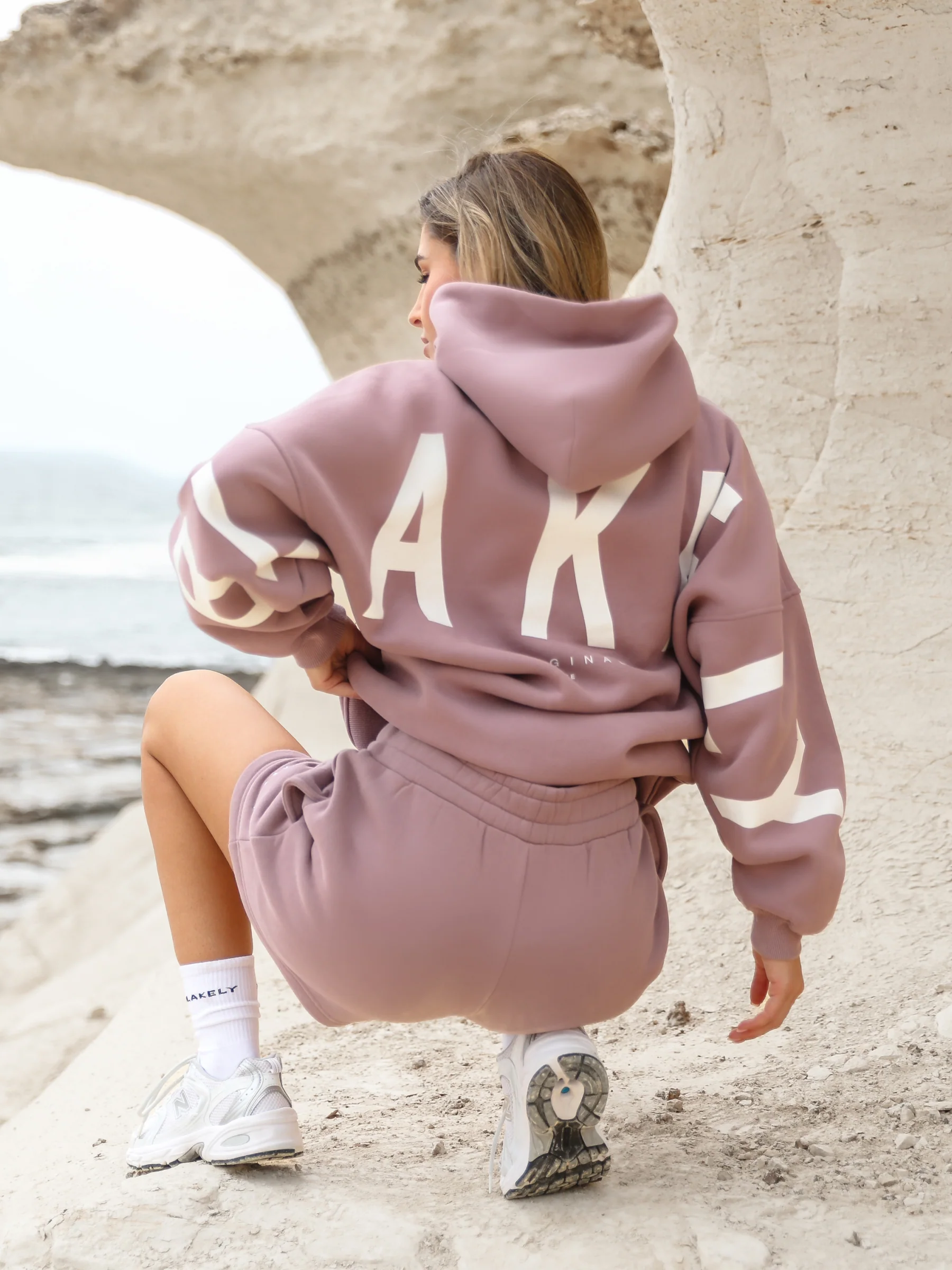 Isabel Hoodie & Jogger Shorts Set - Dusty Pink - Prinboxs