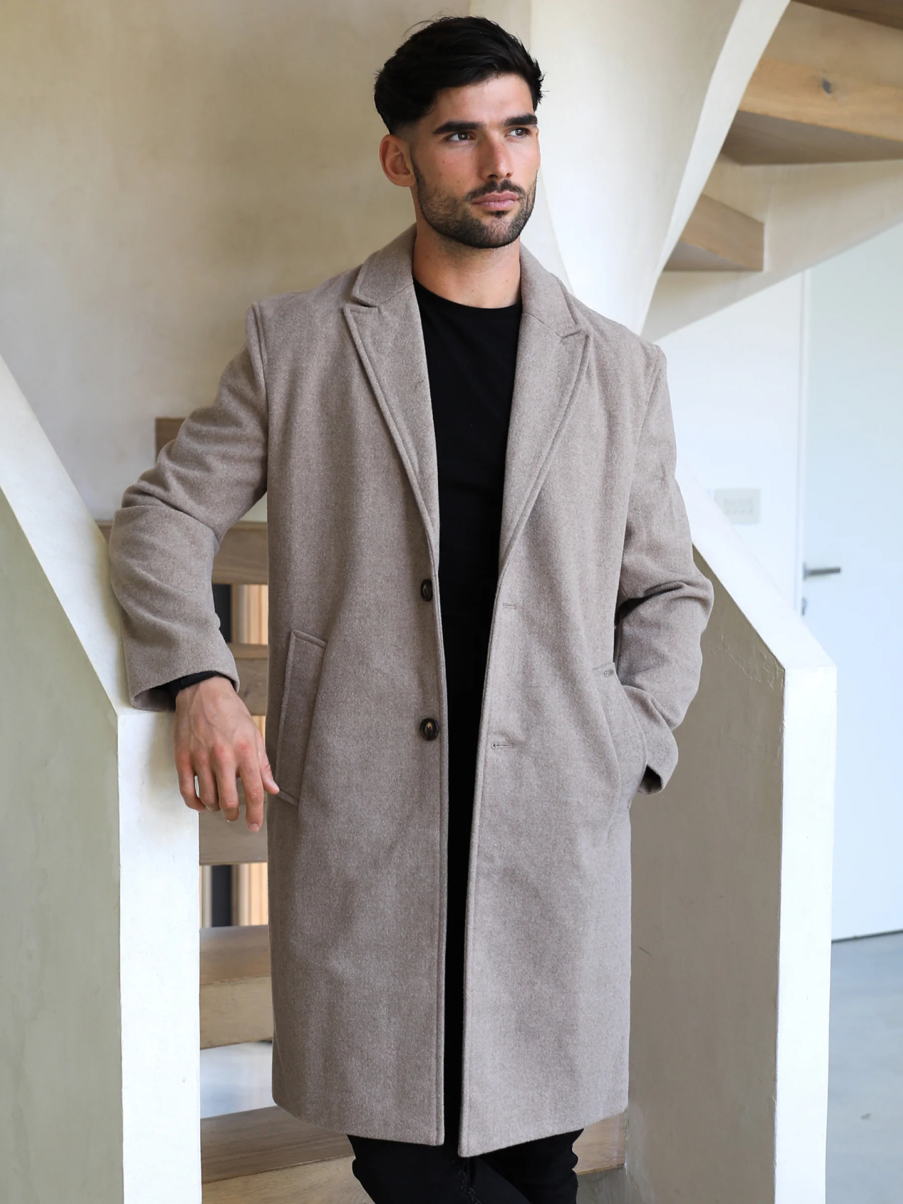 Knightsbridge Tailored Coat - Brown - Prinboxs
