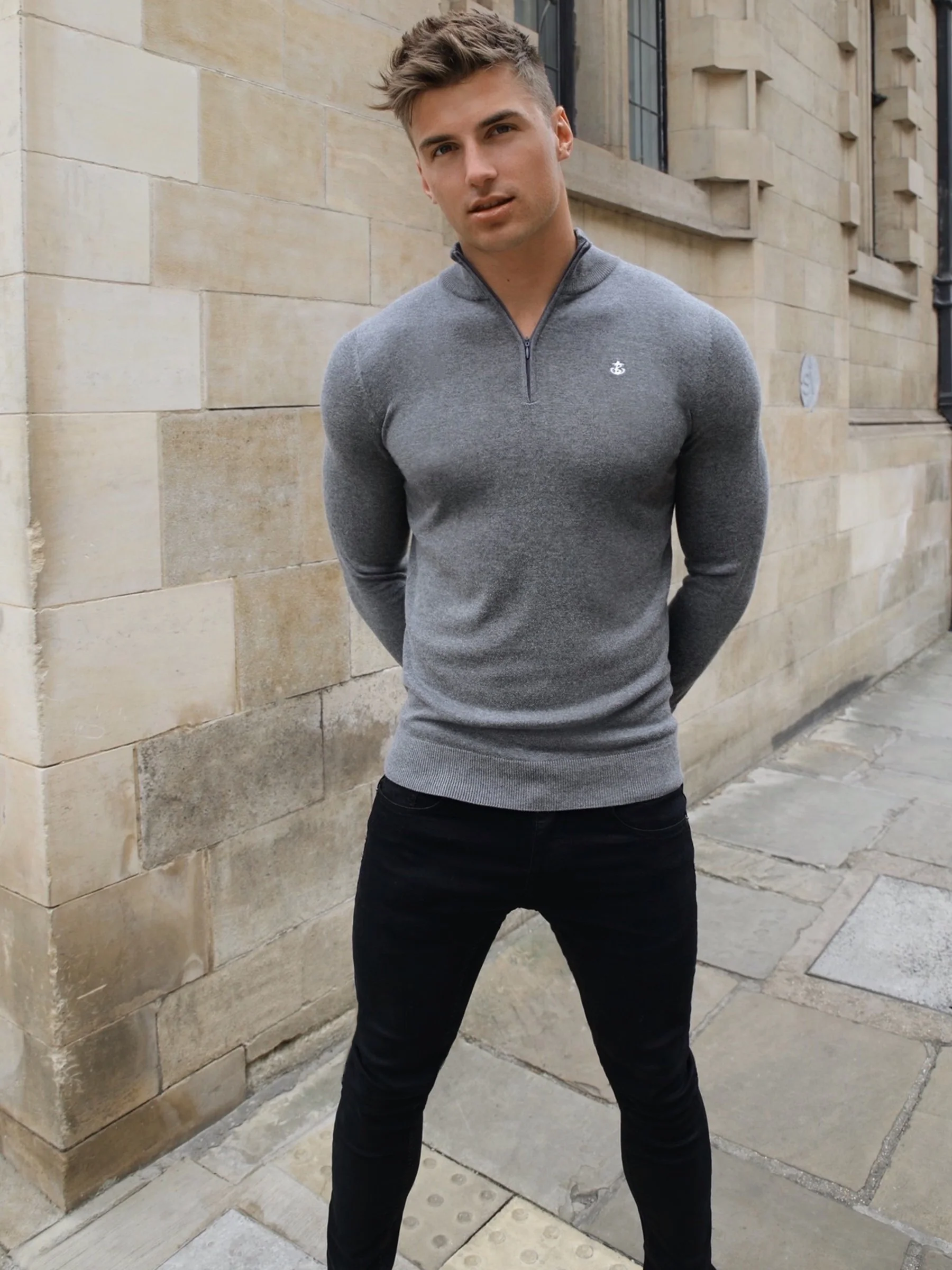 Oxbridge Jumper - Charcoal - Prinboxs