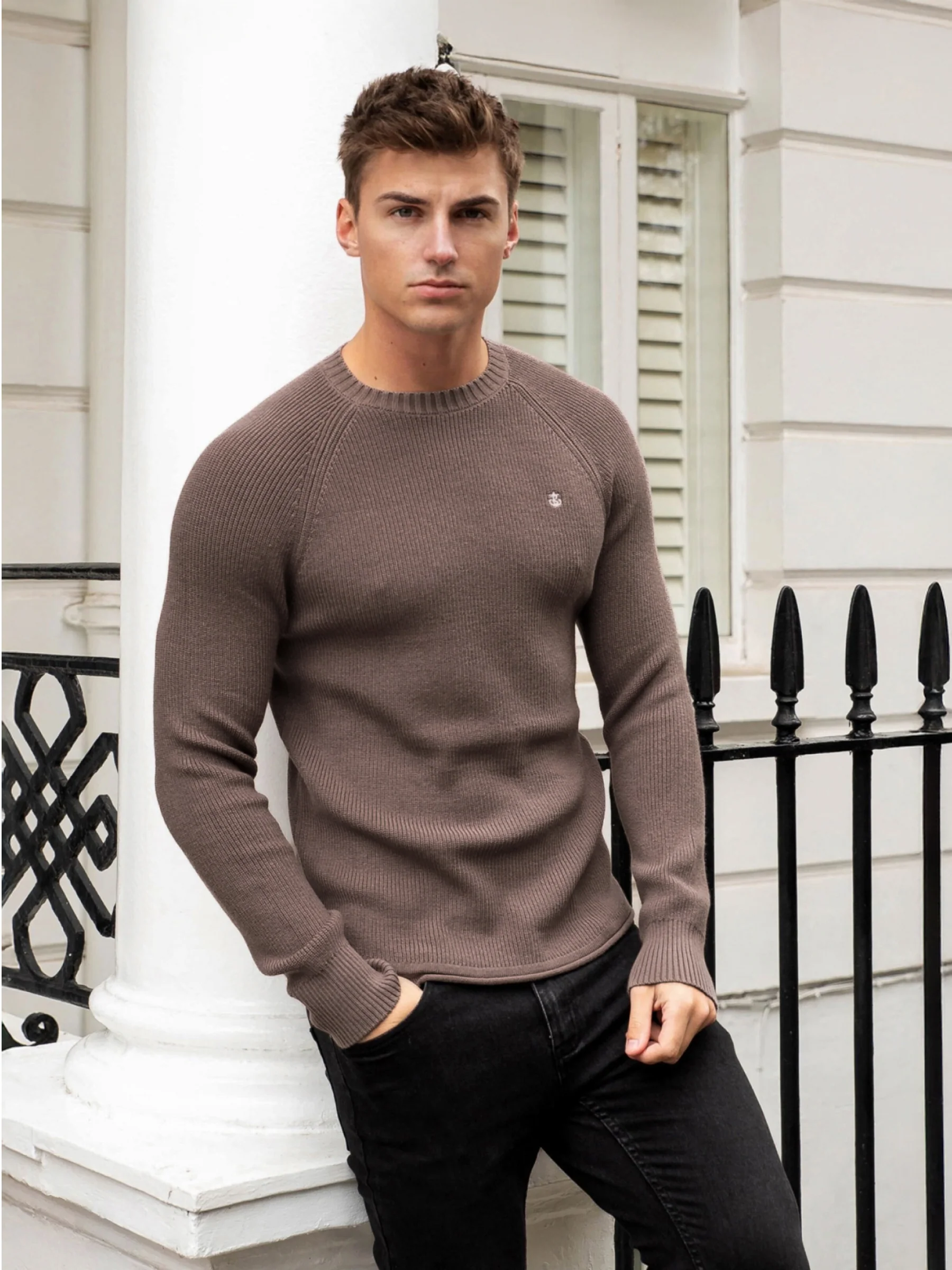 Olton Knit Jumper - Brown - Prinboxs