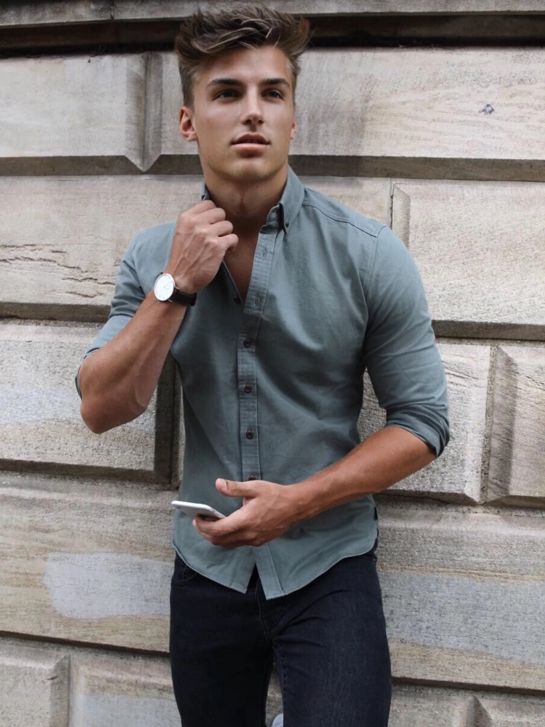 Anderson Long Sleeve Shirt - Safari Green - Prinboxs